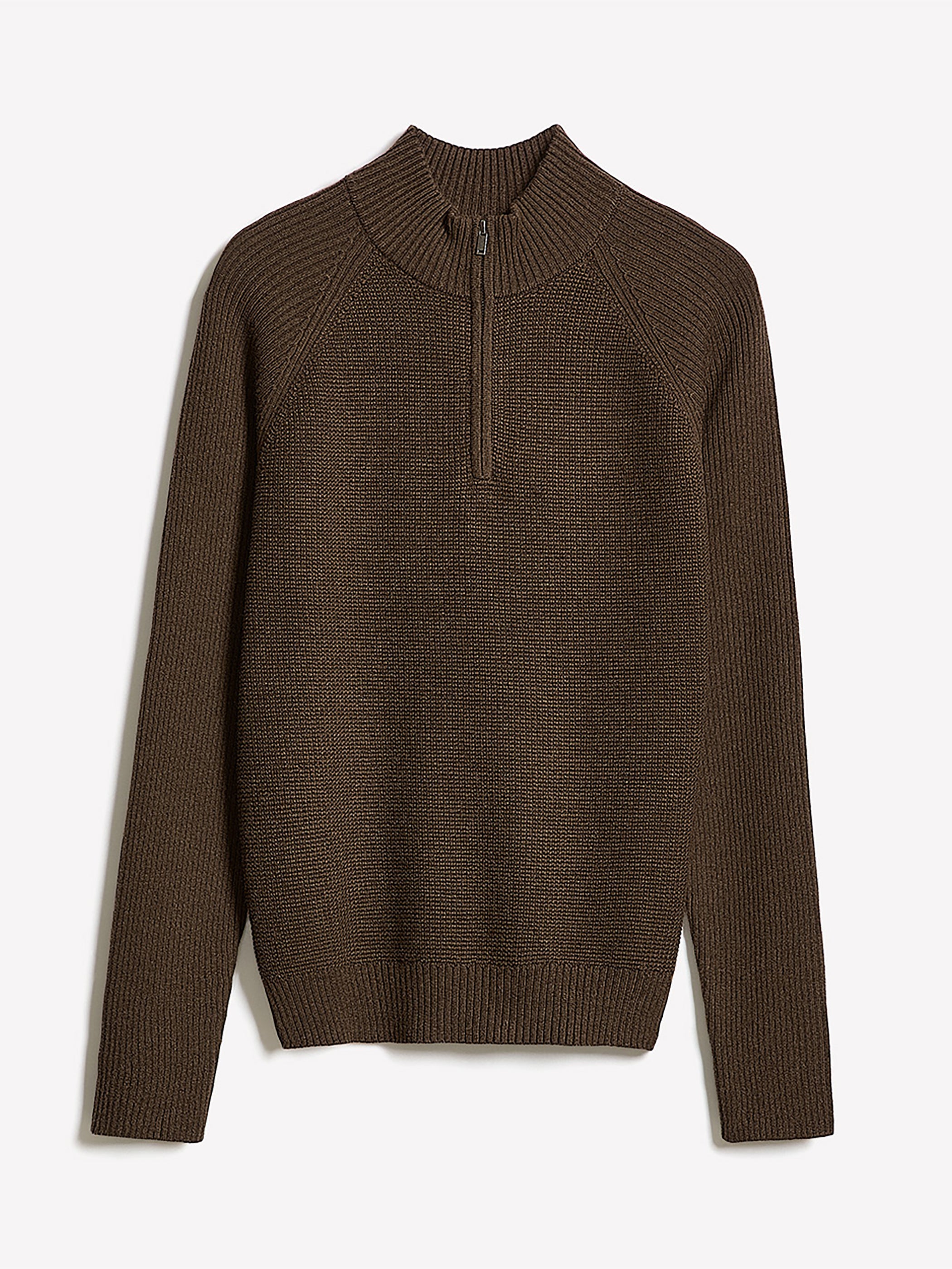 Long-Sleeve Quarter-Zip Mock-Neck Sweater rw&co On Sale