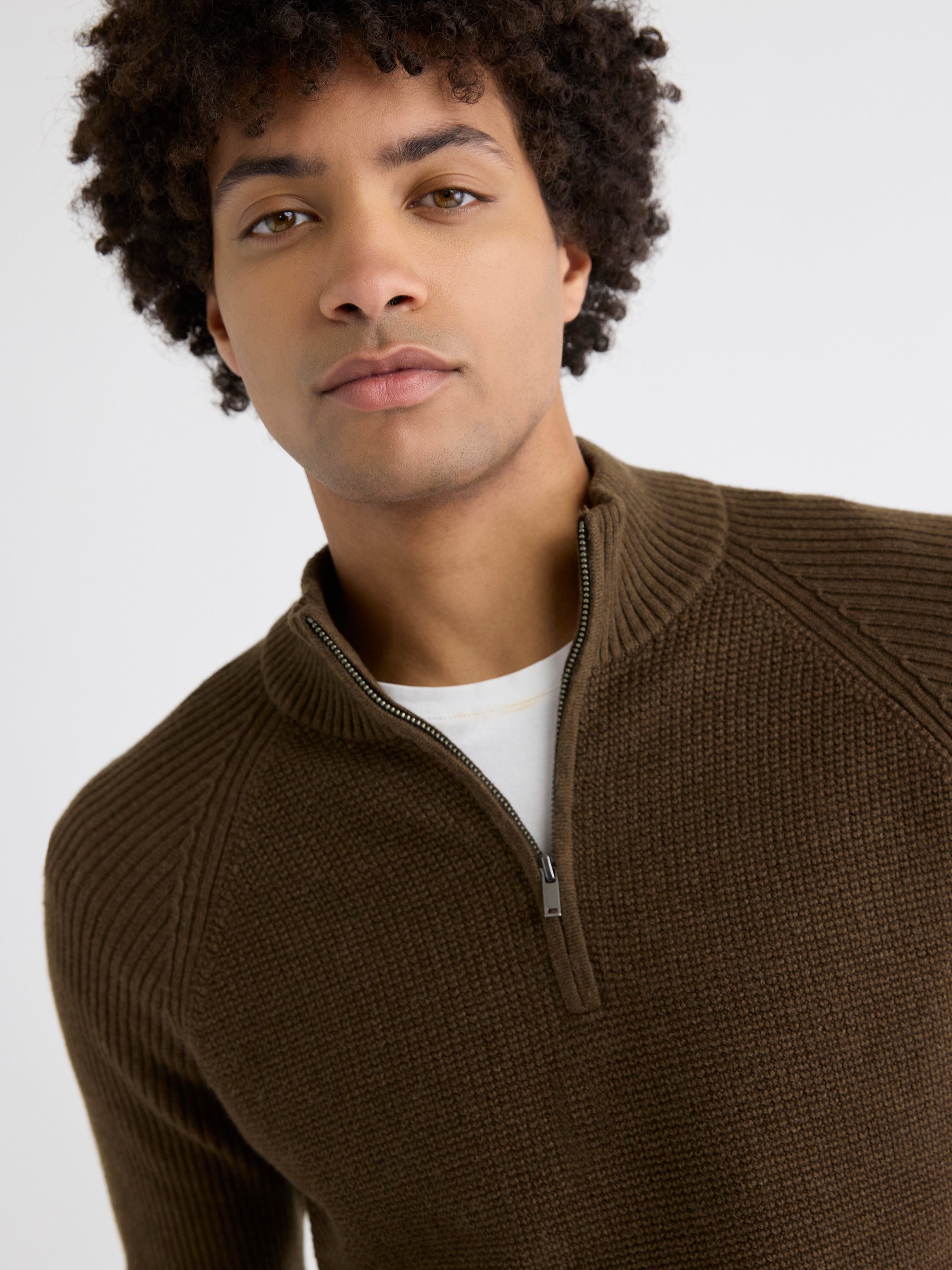Long-Sleeve Quarter-Zip Mock-Neck Sweater rw&co On Sale