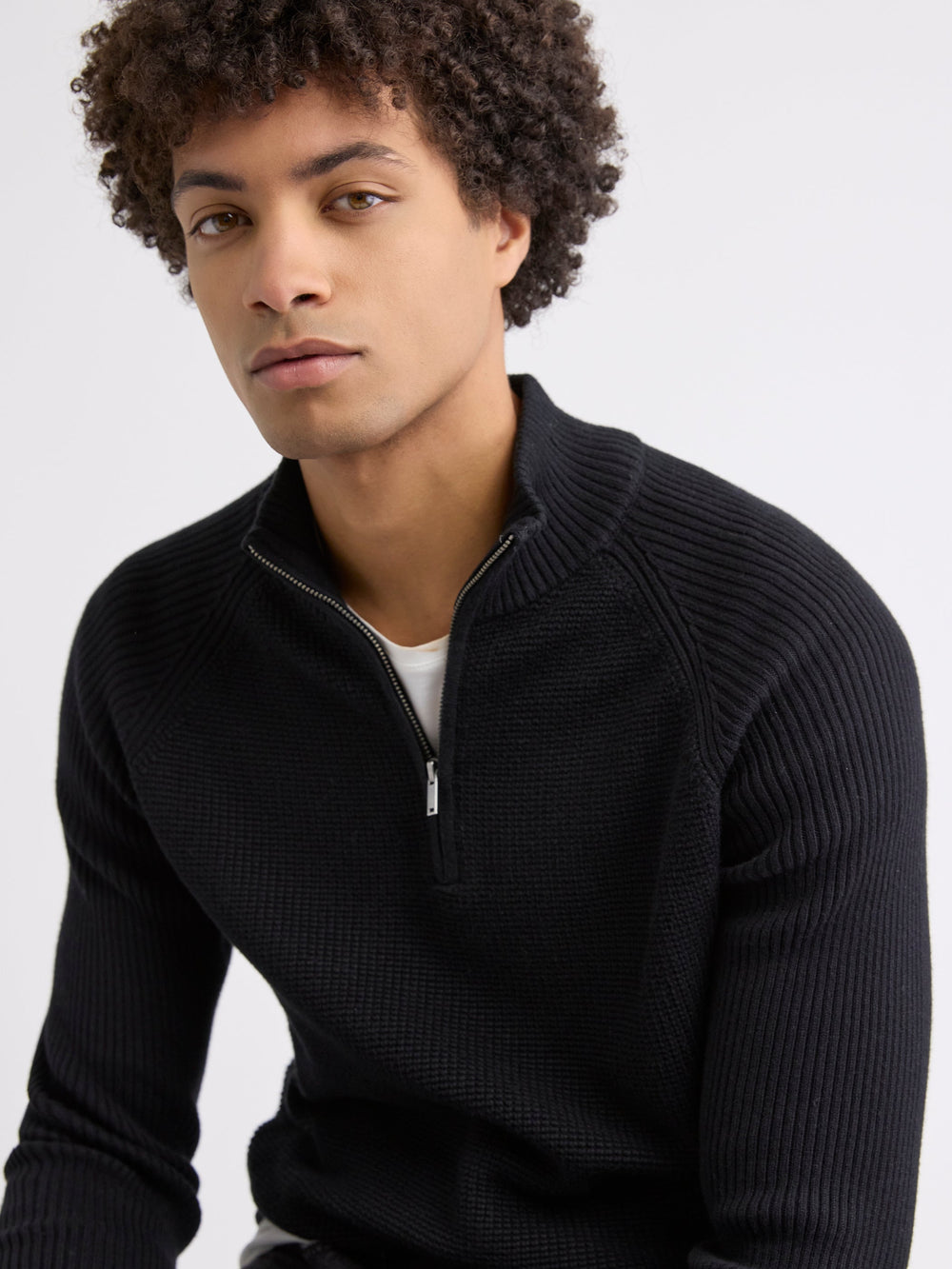 Long-Sleeve Quarter-Zip Mock-Neck Sweater rw&co On Sale
