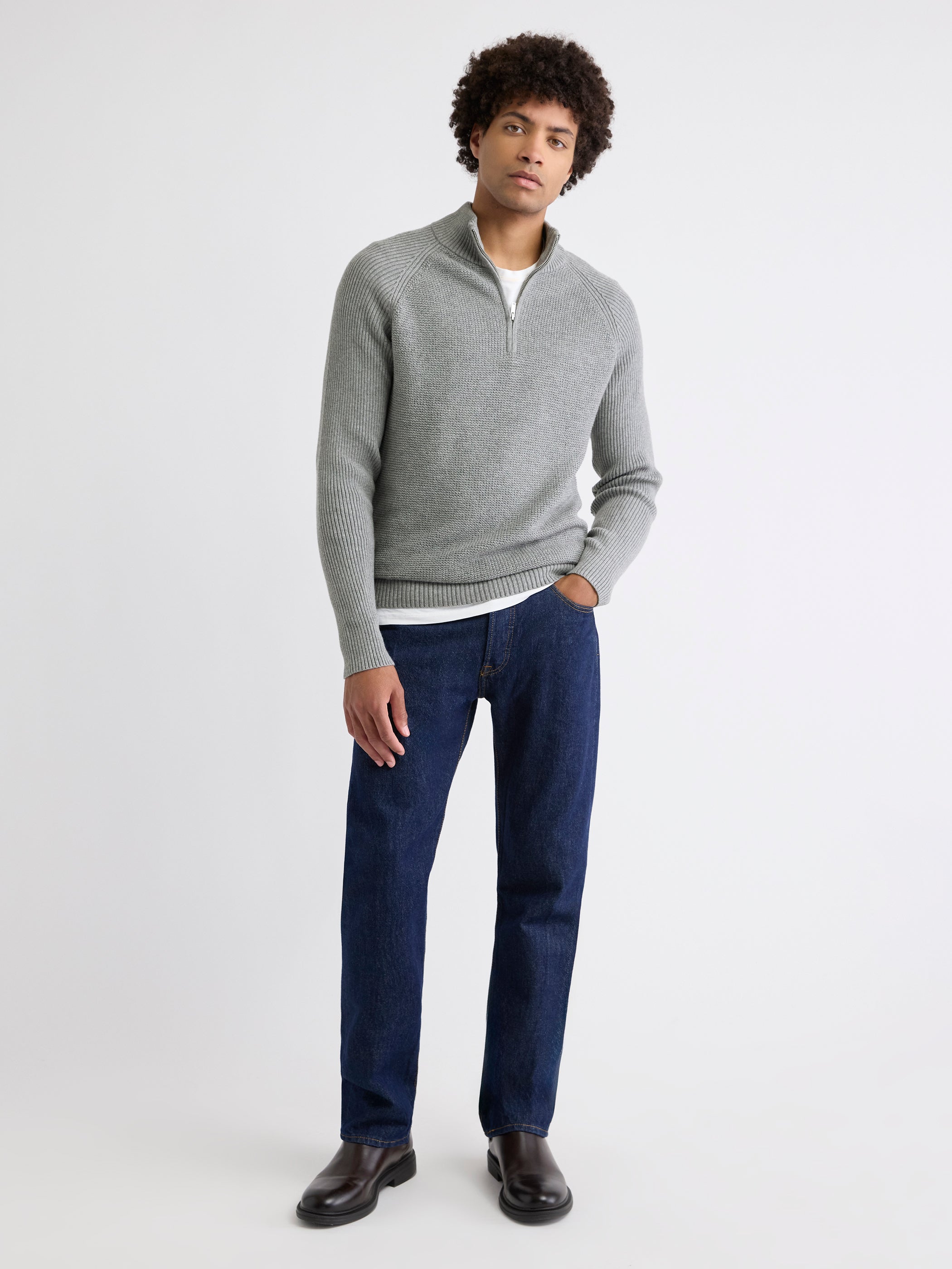 Long-Sleeve Quarter-Zip Mock-Neck Sweater rw&co On Sale