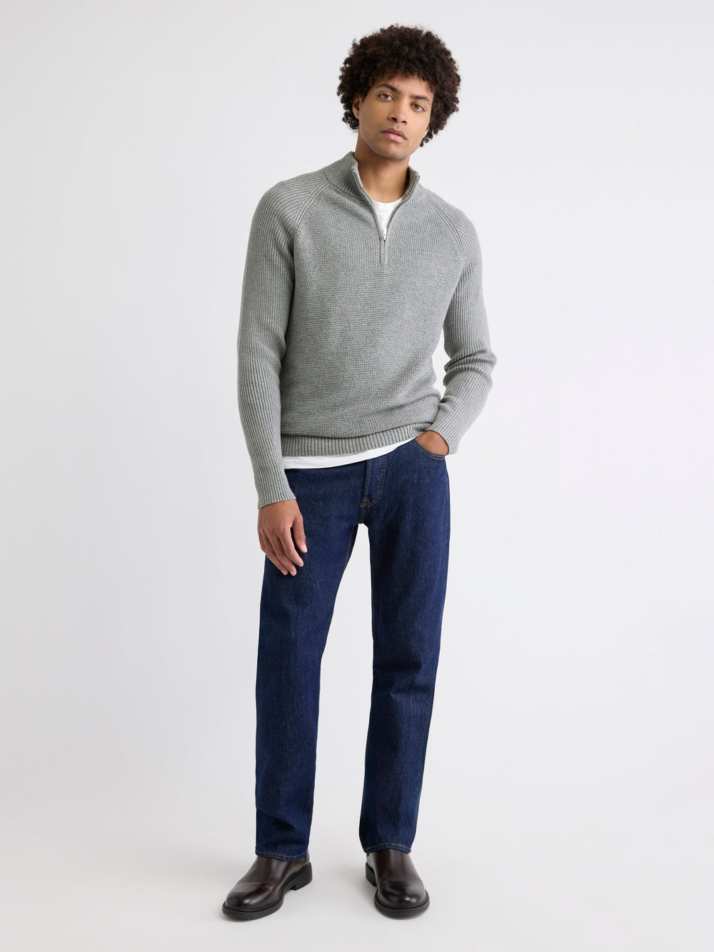 Long-Sleeve Quarter-Zip Mock-Neck Sweater rw&co On Sale