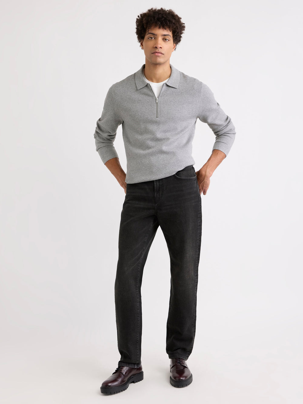 Dark Grey Straight-Leg Jeans rw&co Special Promo Price