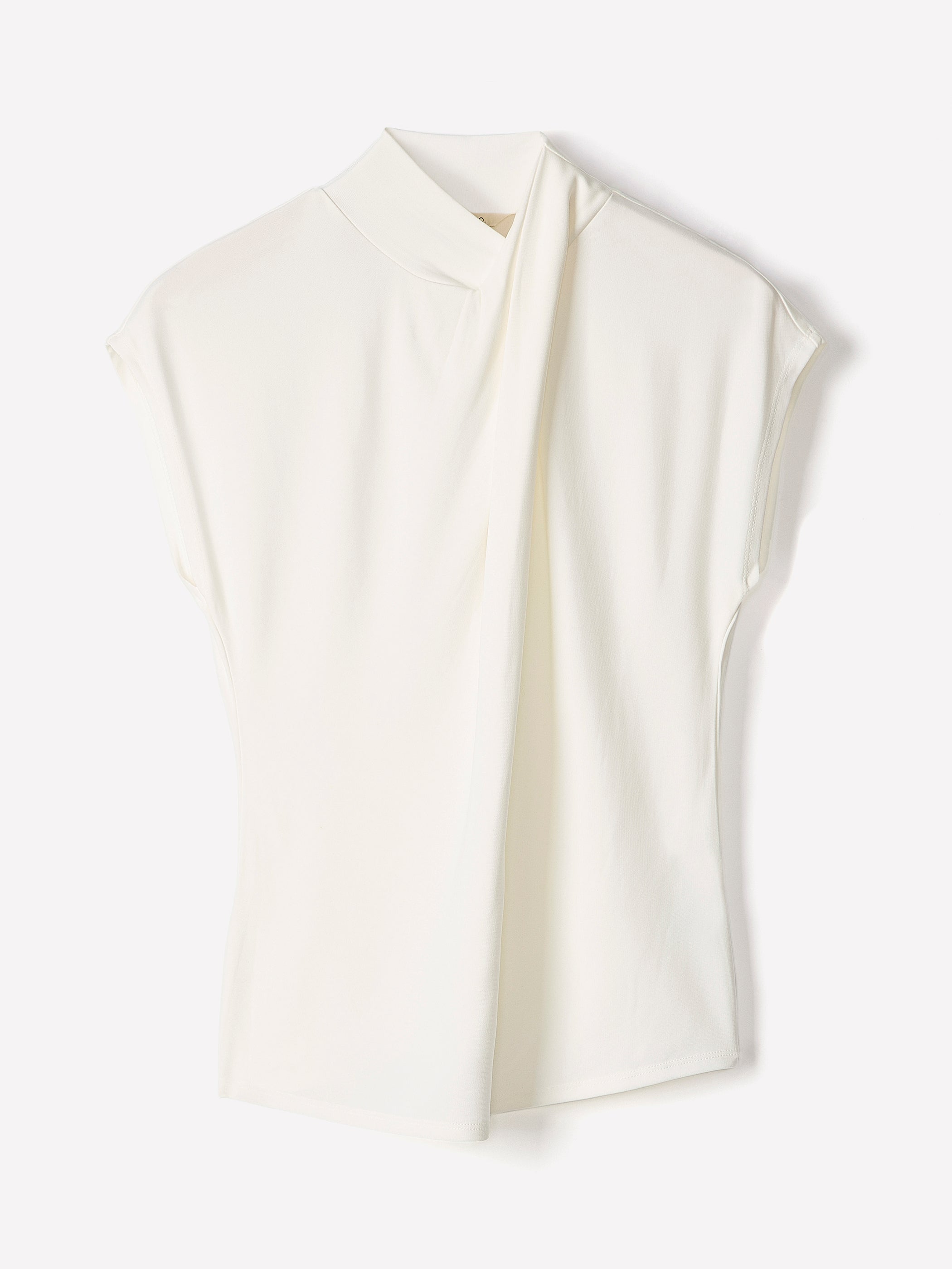 Extended-Sleeve Top with Crossover Draped Mock Neckline rw&co Great Value Deal