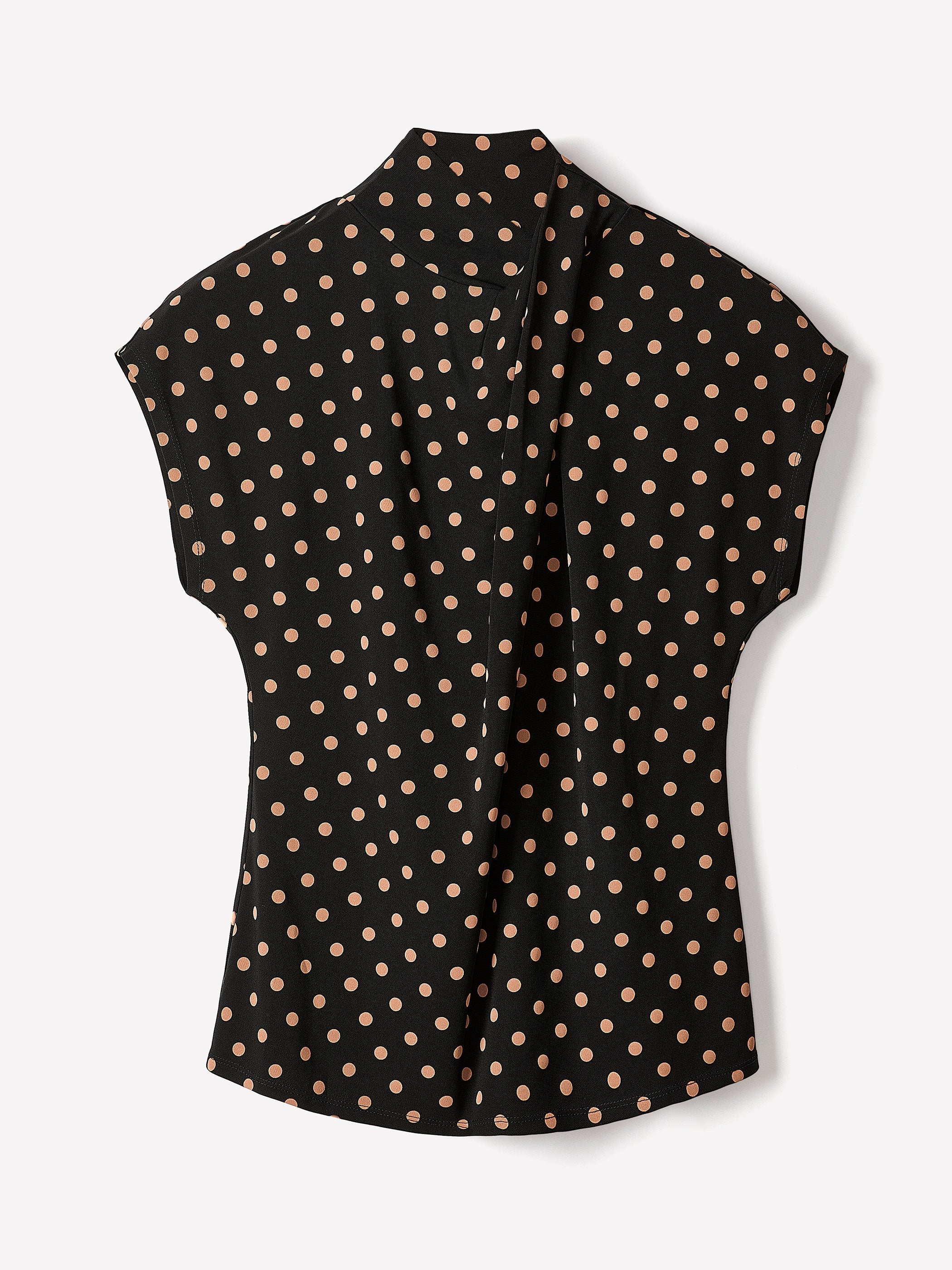 Extended-Sleeve Top with Crossover Draped Mock Neckline rw&co Great Value Deal