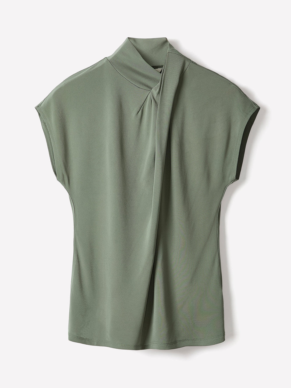 Extended-Sleeve Top with Crossover Draped Mock Neckline rw&co Great Value Deal