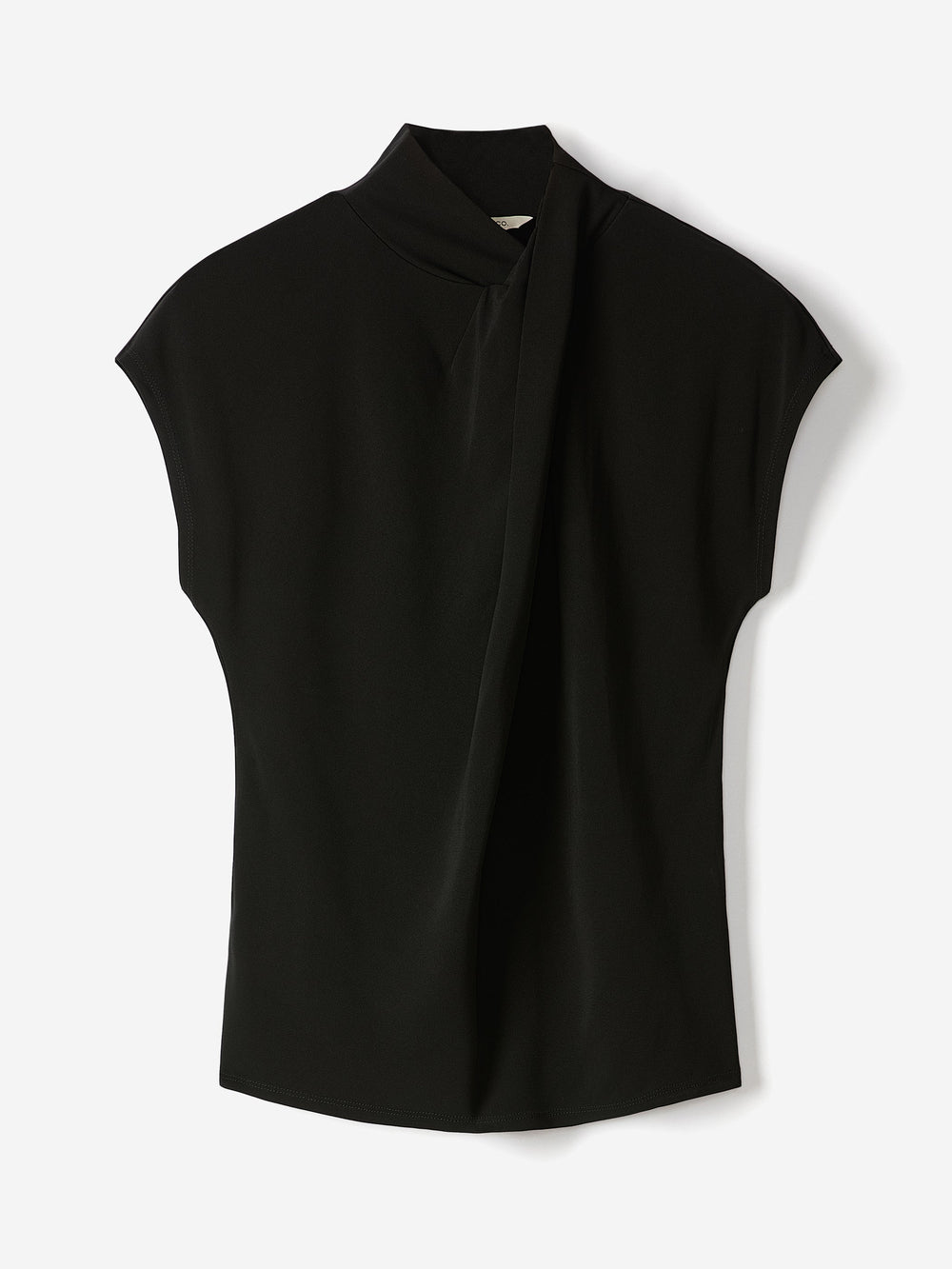 Extended-Sleeve Top with Crossover Draped Mock Neckline rw&co Great Value Deal