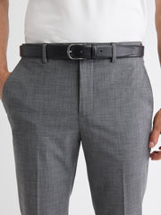 Dressy Leather Belt with Round Buckle rw&co On Sale