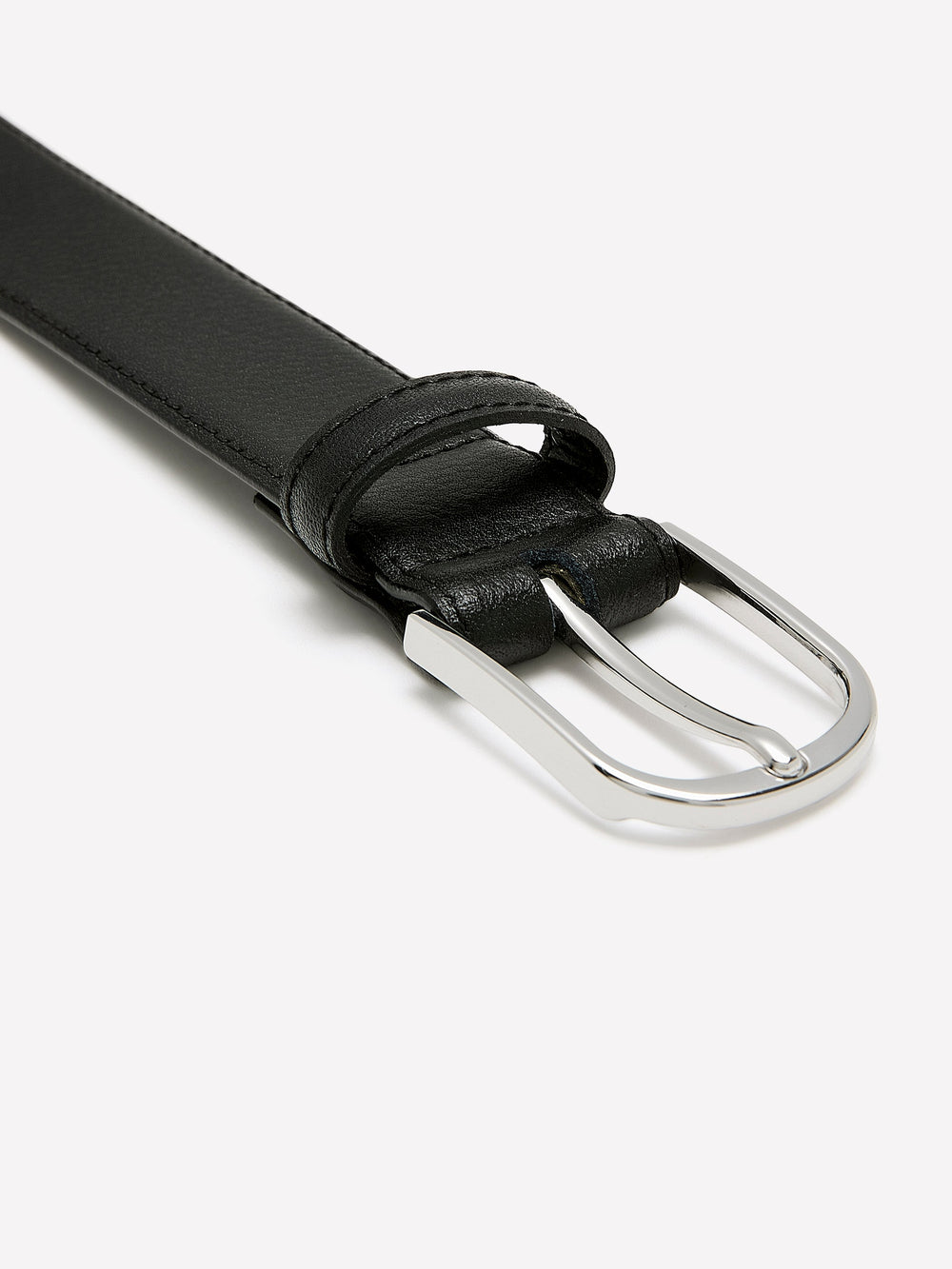 Dressy Leather Belt with Round Buckle rw&co On Sale