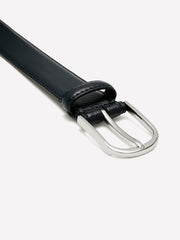 Dressy Leather Belt with Round Buckle rw&co On Sale