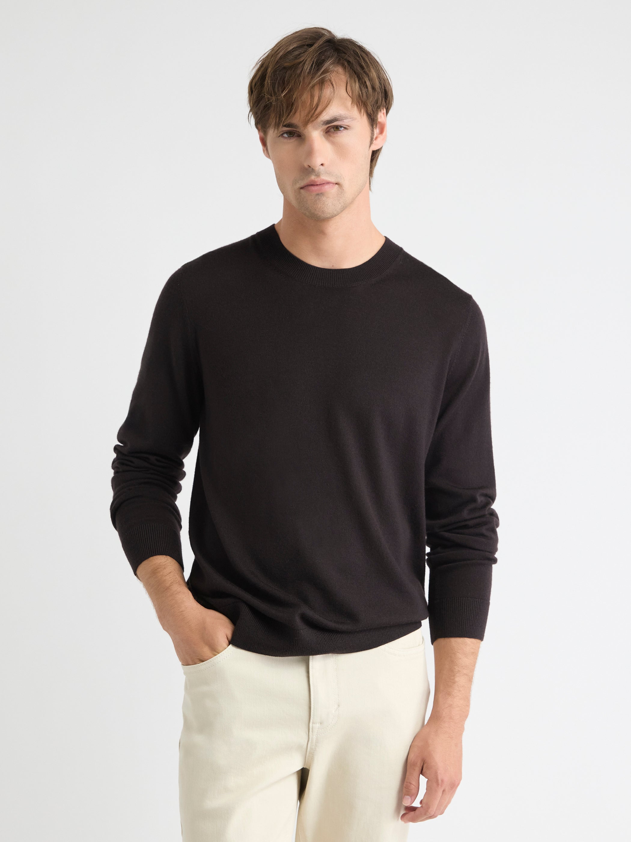 Merino Wool Crew Neck Sweater rw&co Special Promo Price