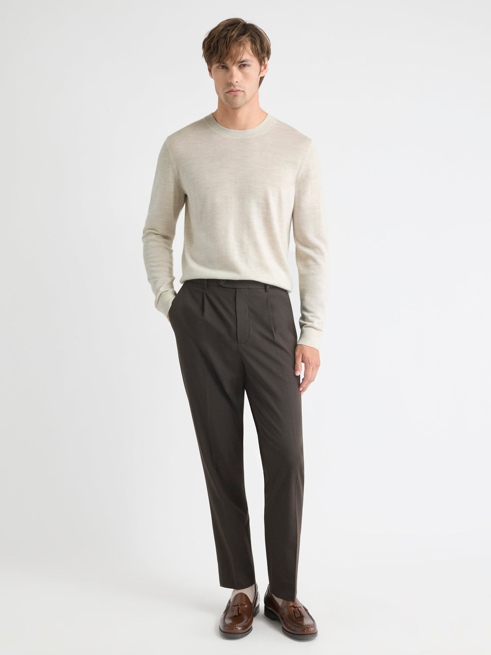 Merino Wool Crew Neck Sweater rw&co Special Promo Price