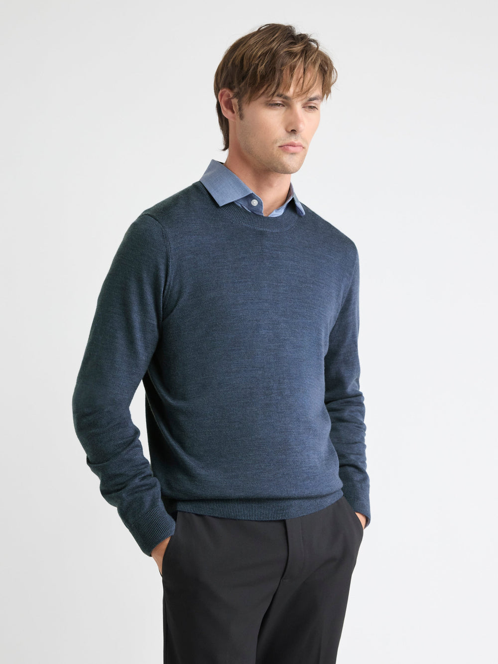 Merino Wool Crew Neck Sweater rw&co Special Promo Price