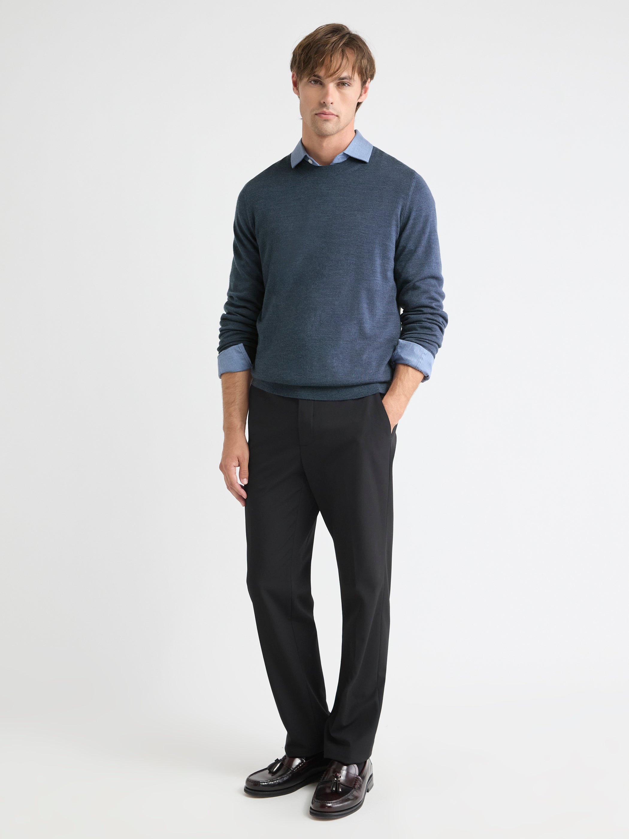 Merino Wool Crew Neck Sweater rw&co Special Promo Price
