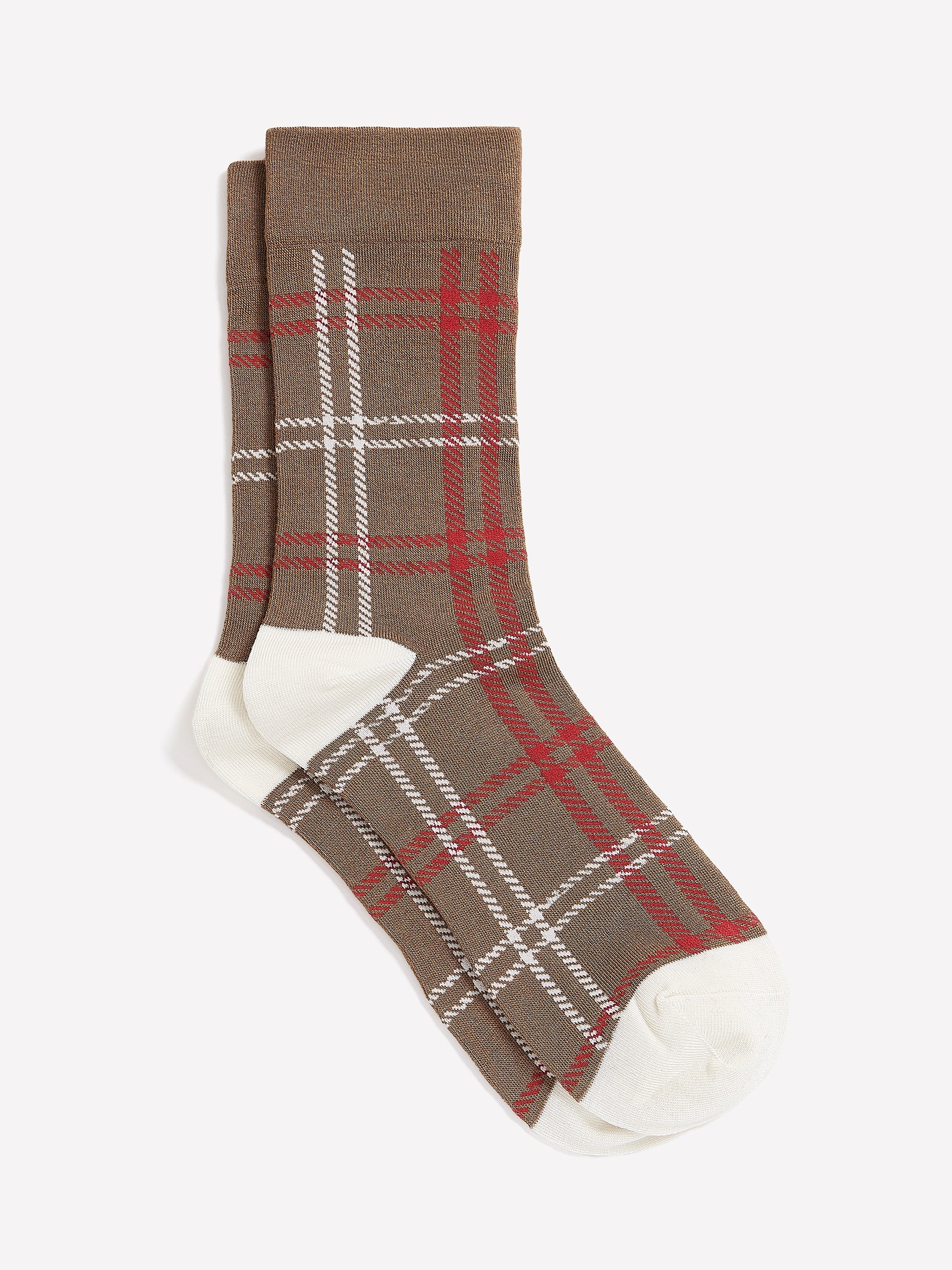 Crew Socks with Plaid Pattern rw&co Special Offer