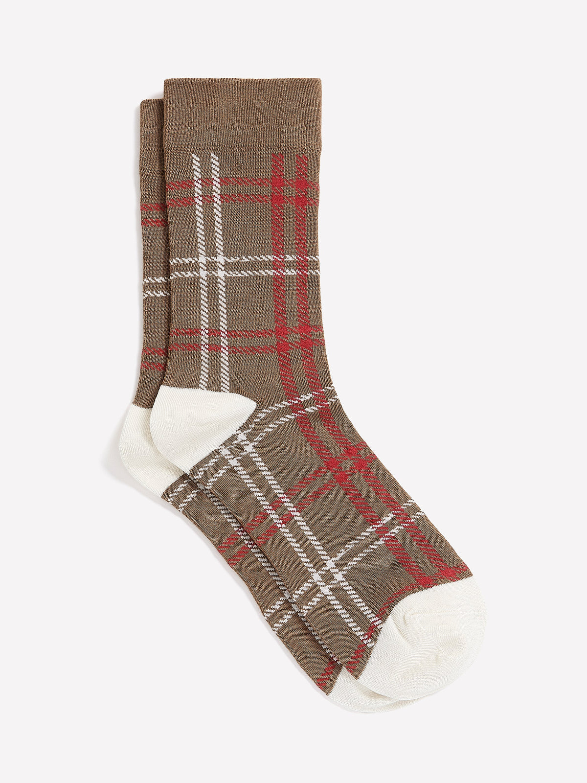 Crew Socks with Plaid Pattern rw&co Special Offer