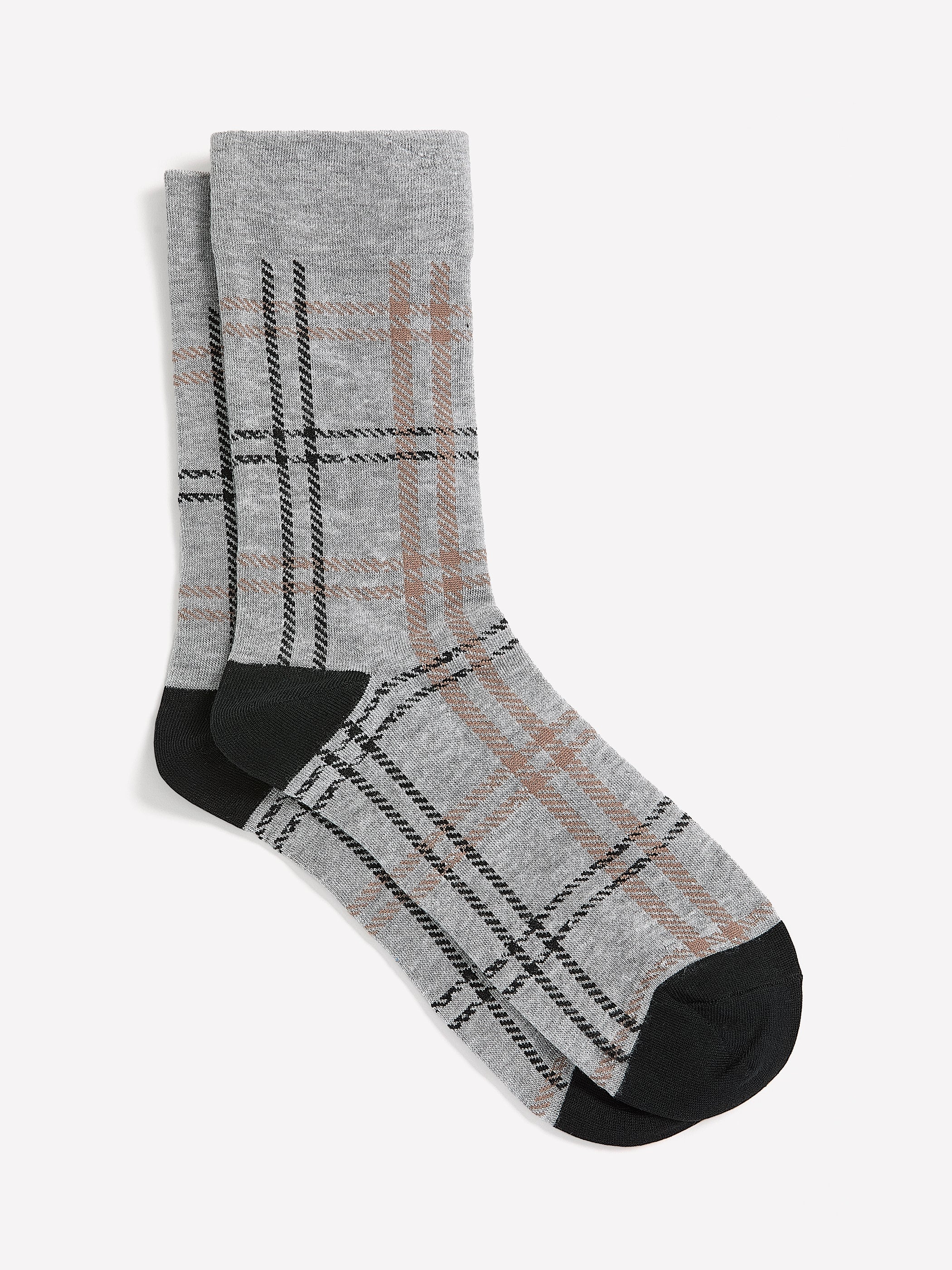 Crew Socks with Plaid Pattern rw&co Special Offer