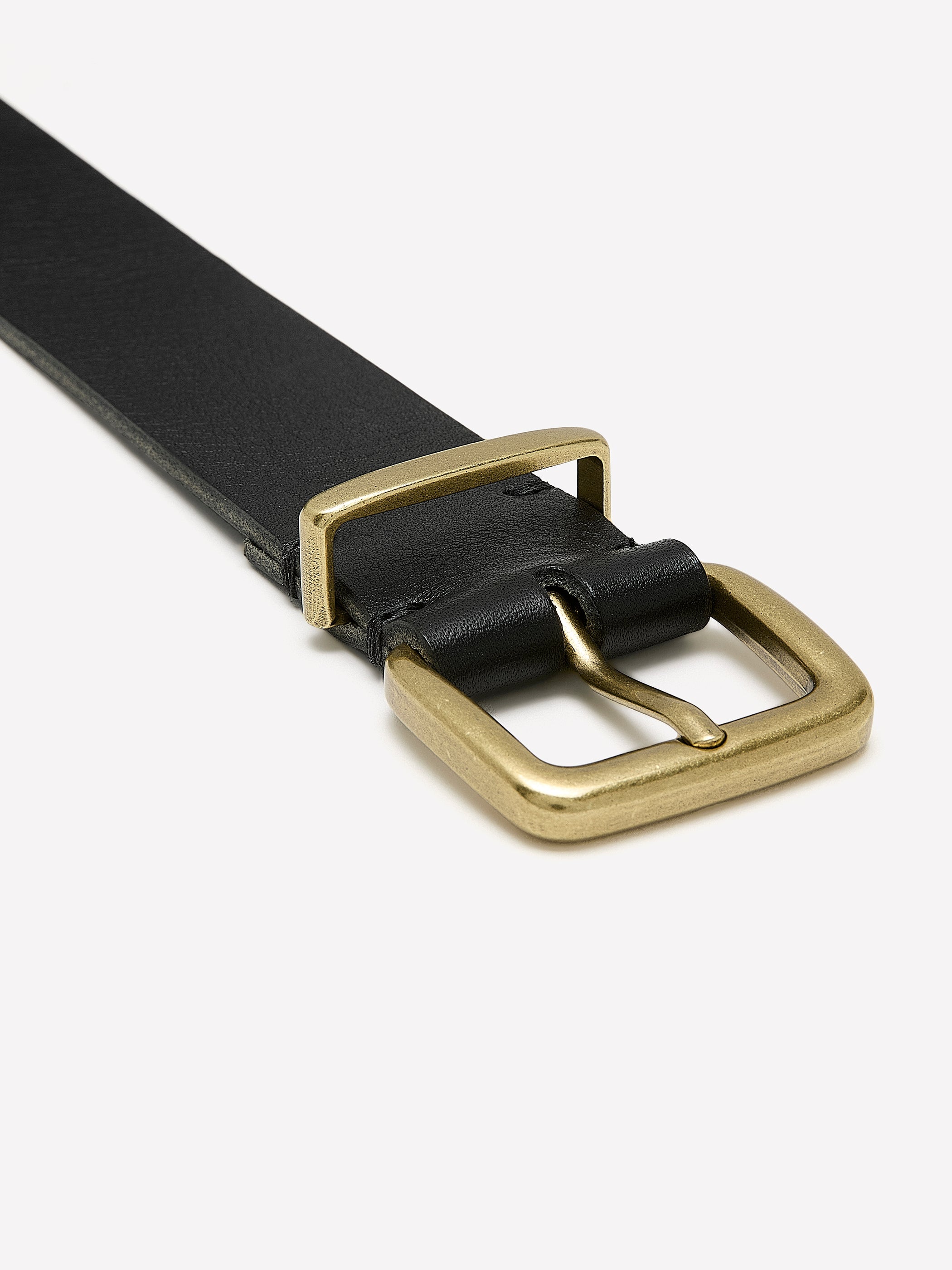 Leather Belt with Square Buckle rw&co Great Value Deal