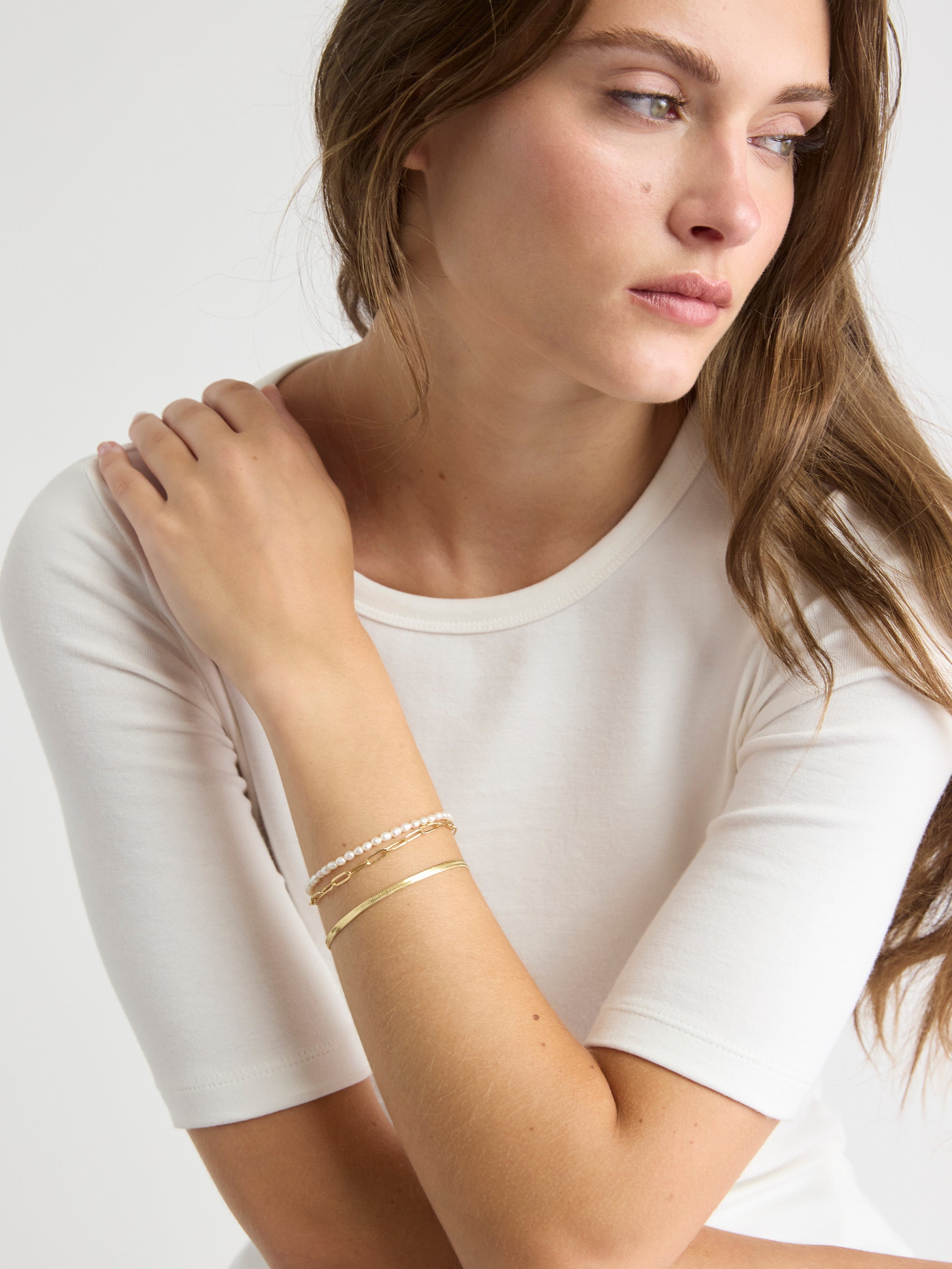 Freshwater Pearls and Chain Bracelets - Set of 3 rw&co Exclusive Sale Price