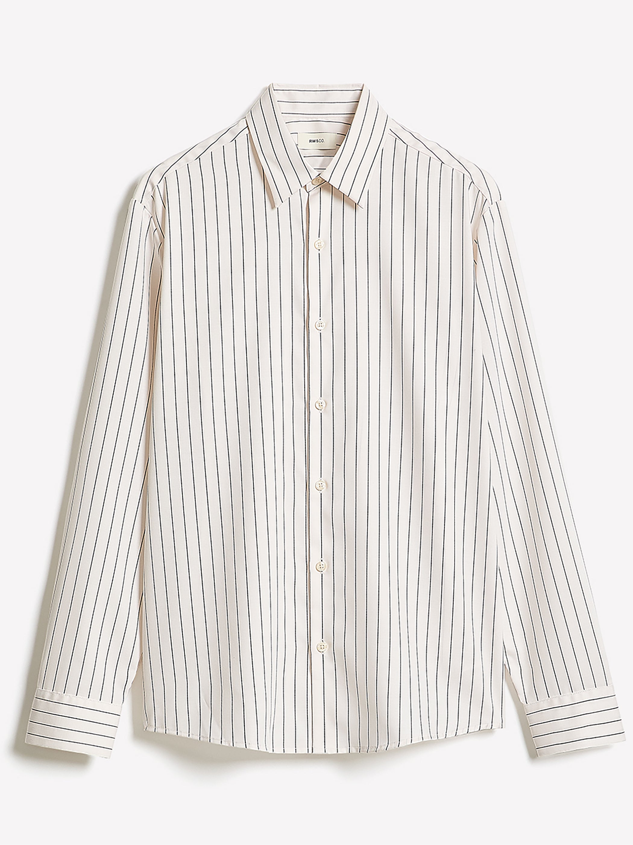 Striped Relaxed-Fit Twill Dress Shirt rw&co Limited Time Discount