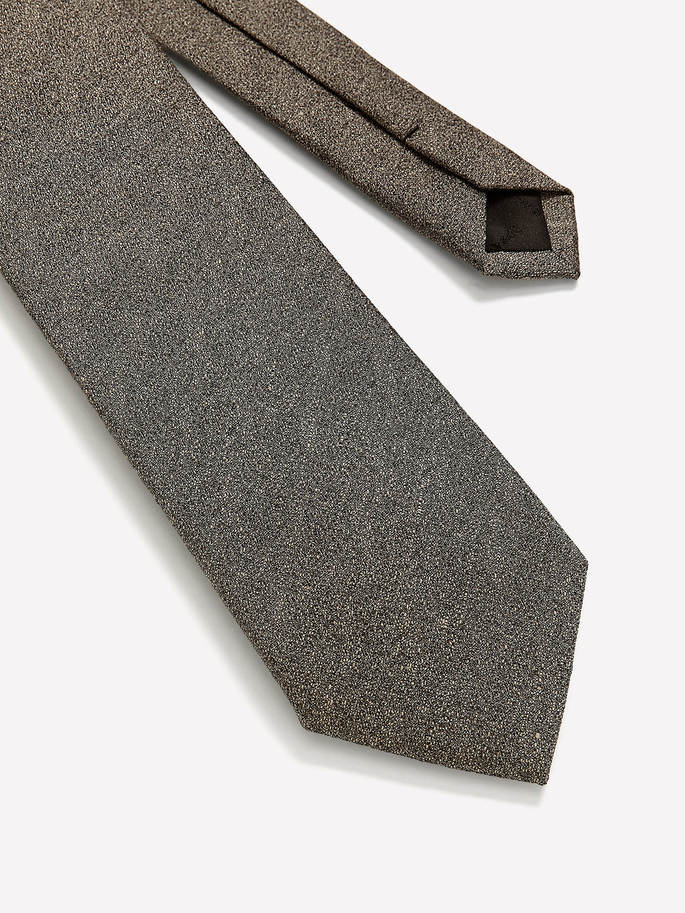 Wool-Effect Taupe Regular Tie rw&co Limited Time Discount