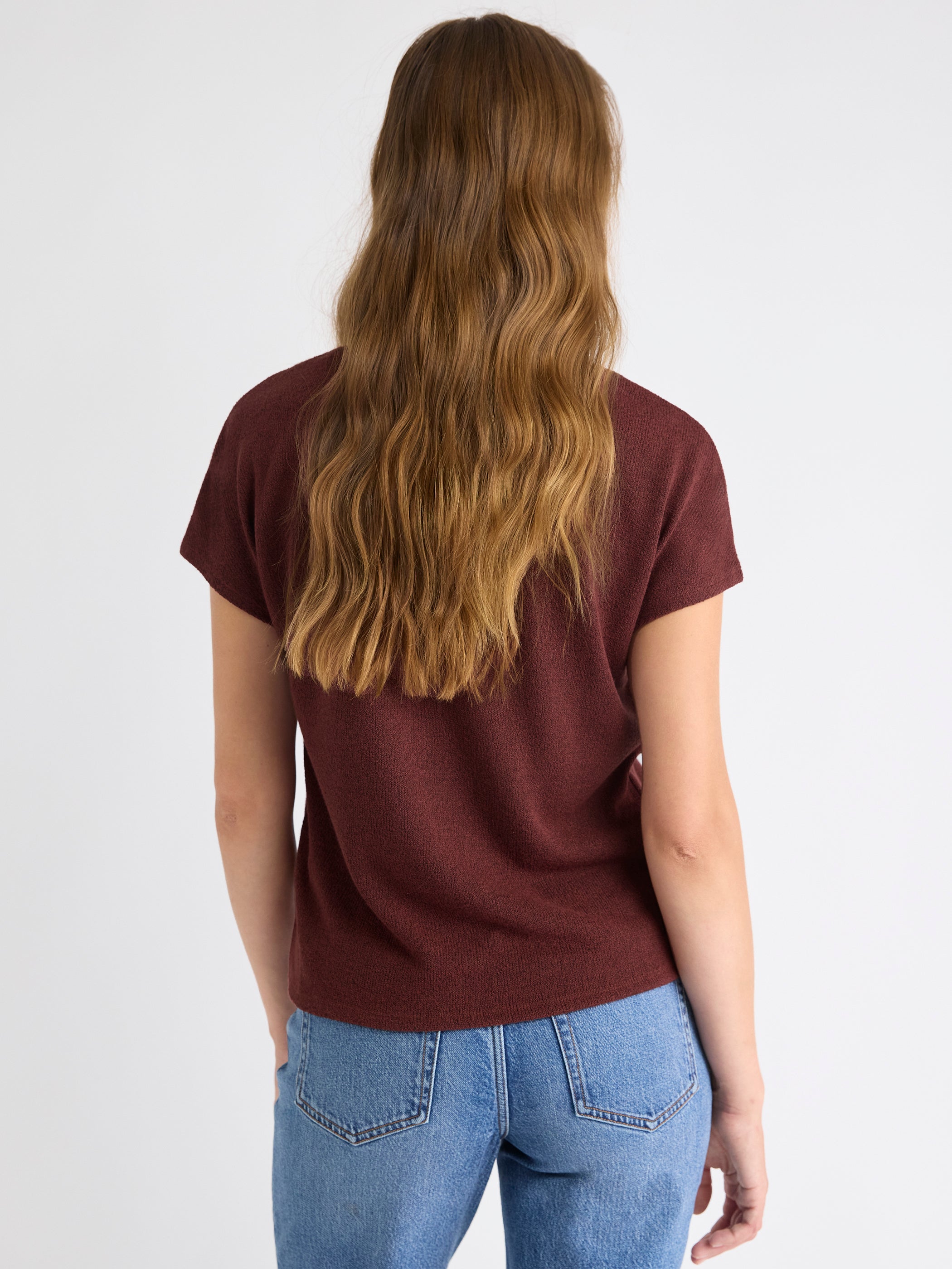 Crew-Neck Extended-Sleeve Bouclé Top rw&co Special Offer