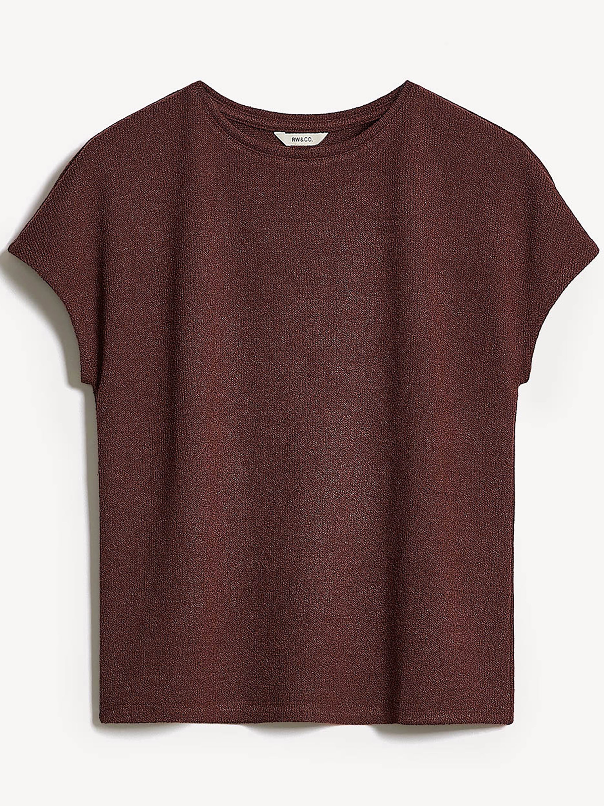 Crew-Neck Extended-Sleeve Bouclé Top rw&co Special Offer