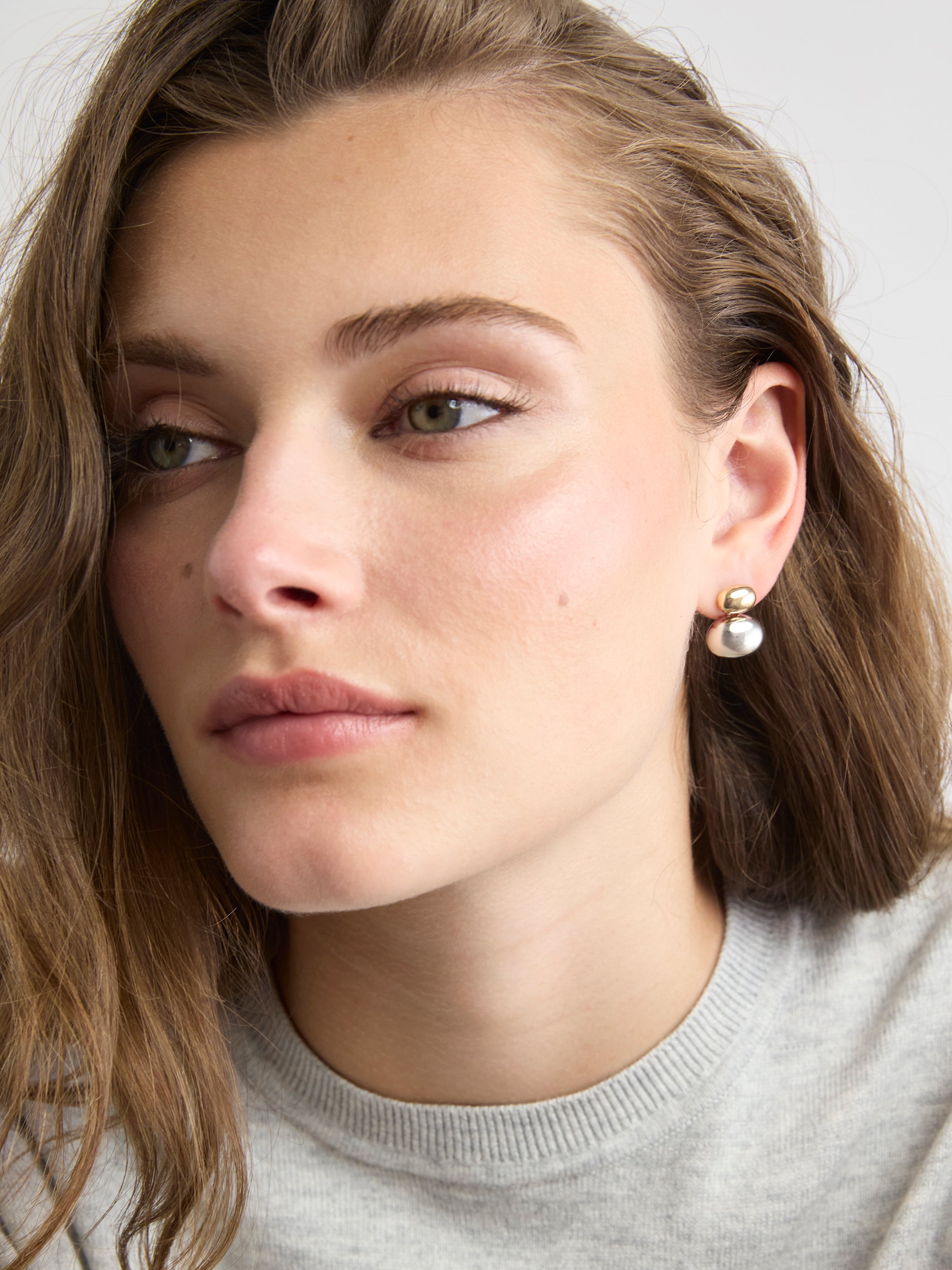 Two-Tone Dome Pendant Earrings rw&co Special Offer