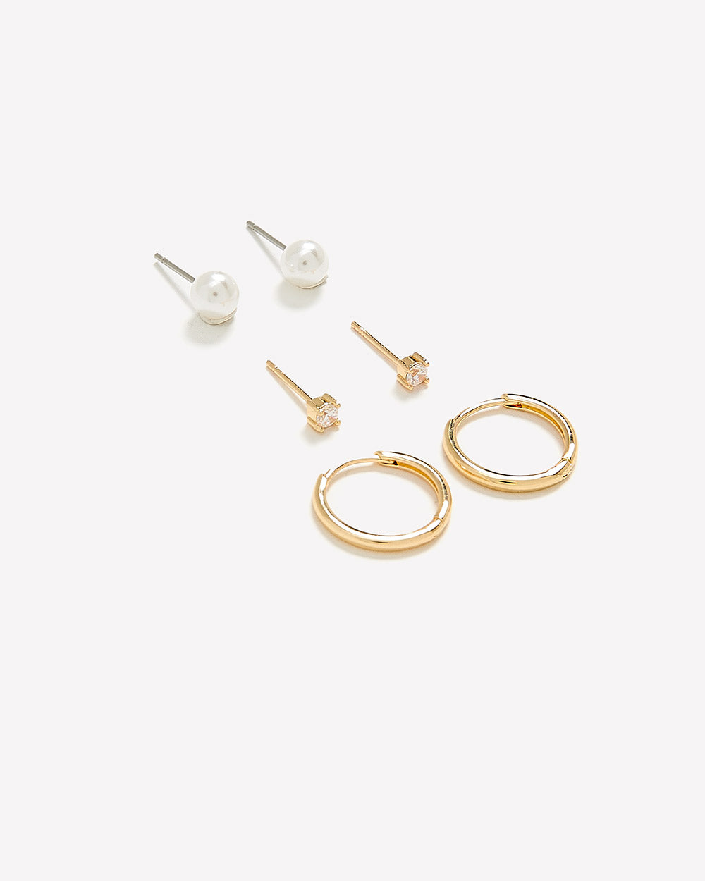 Essential Earrings - 3 Pairs rw&co Limited Time Discount
