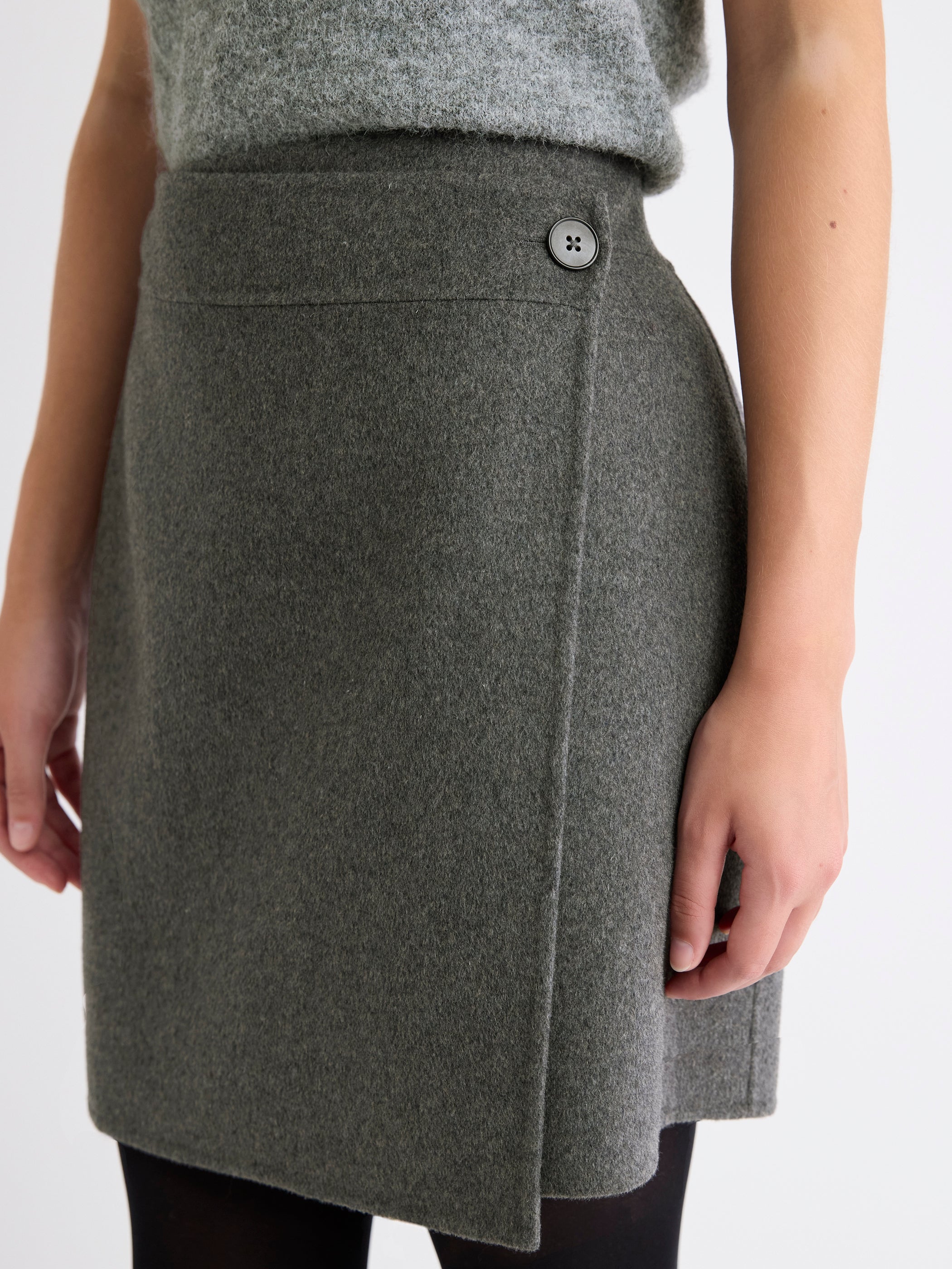 Melton Wrap Mini Skirt rw&co On Sale