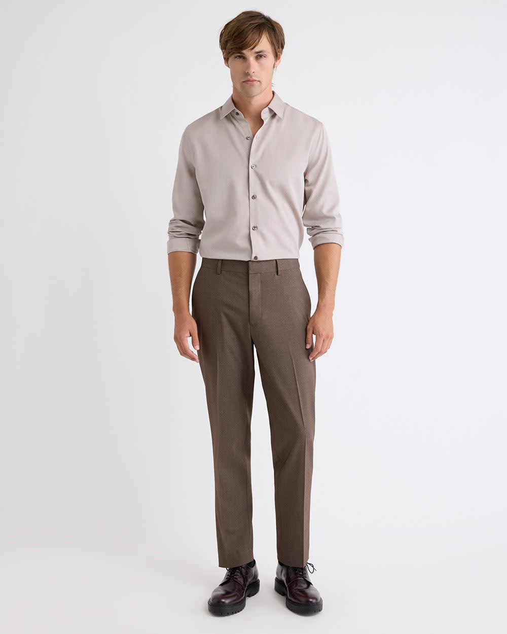 Slim-Fit Solid Cotton Modal Dress Shirt rw&co Special Offer