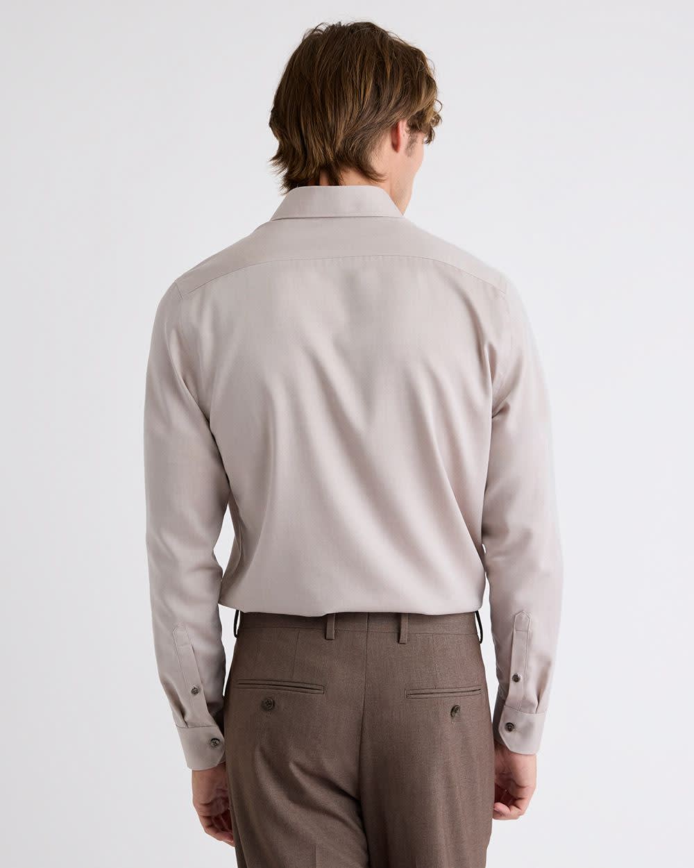 Slim-Fit Solid Cotton Modal Dress Shirt rw&co Special Offer