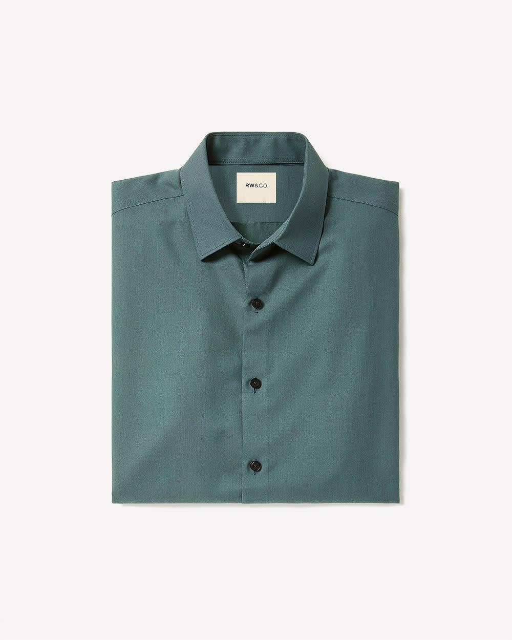 Slim-Fit Solid Cotton Modal Dress Shirt rw&co Special Offer