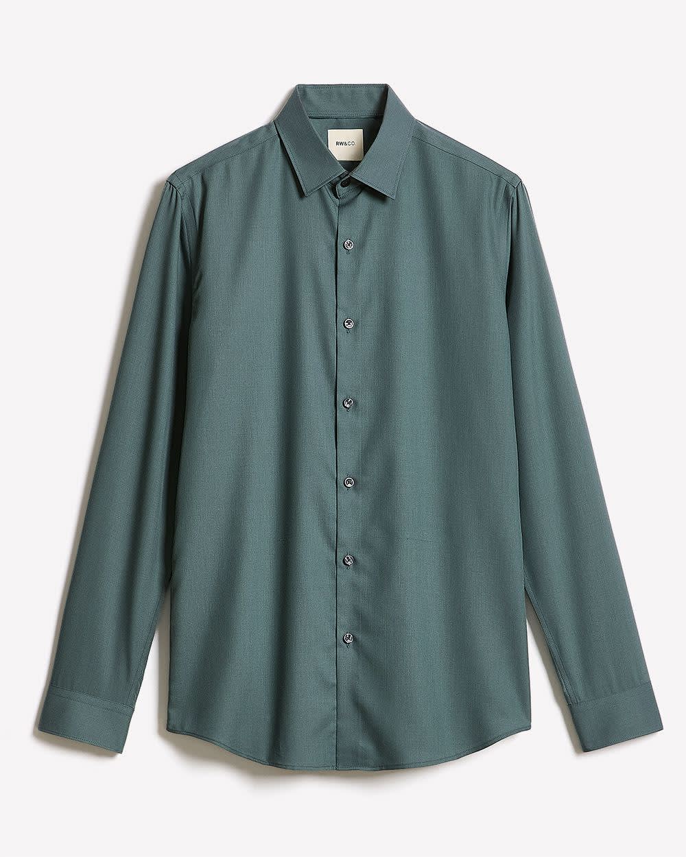 Slim-Fit Solid Cotton Modal Dress Shirt rw&co Special Offer