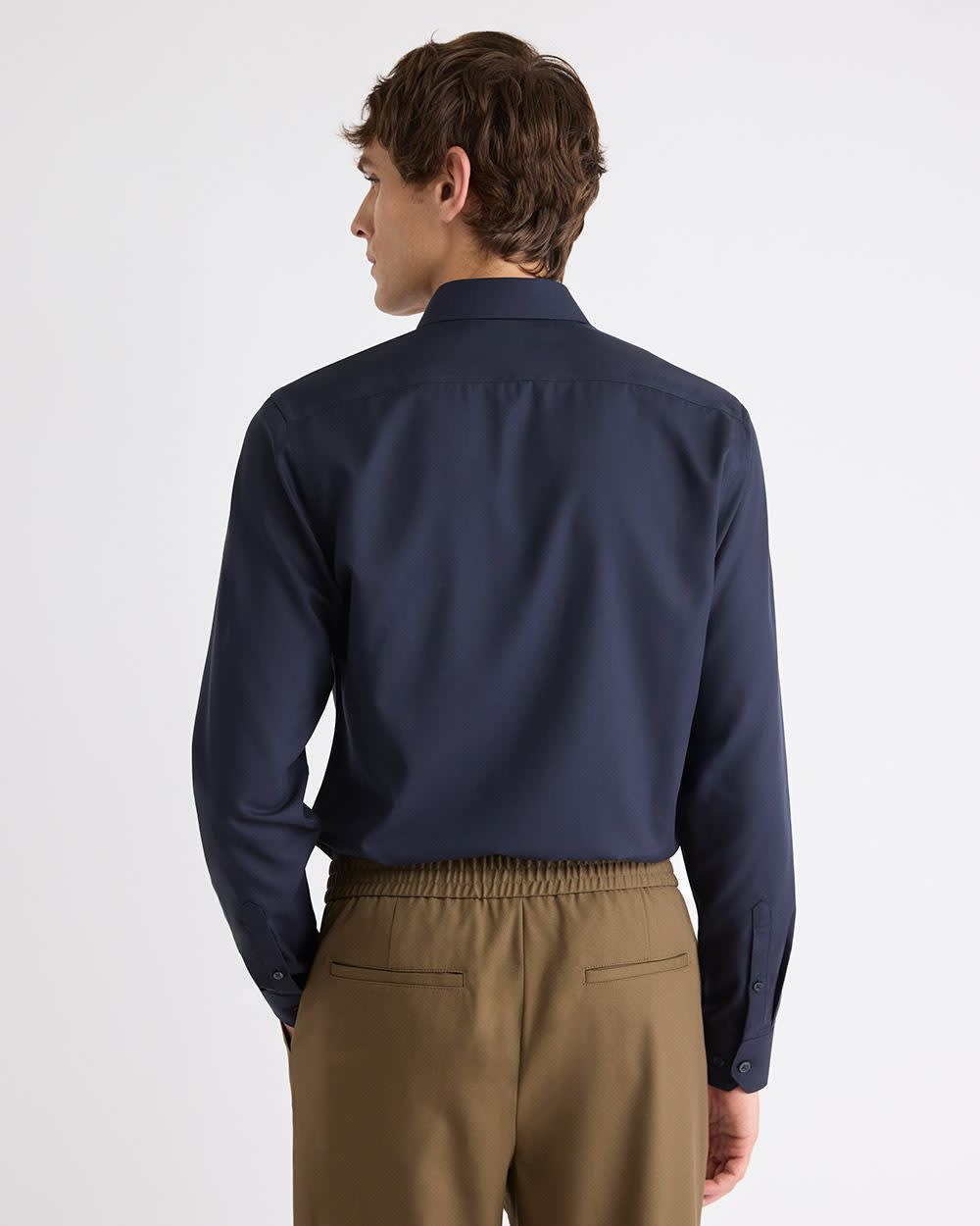 Slim-Fit Solid Cotton Modal Dress Shirt rw&co Special Offer