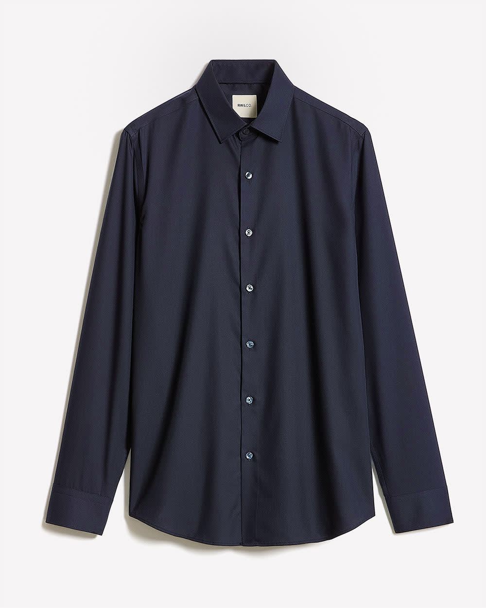 Slim-Fit Solid Cotton Modal Dress Shirt rw&co Special Offer