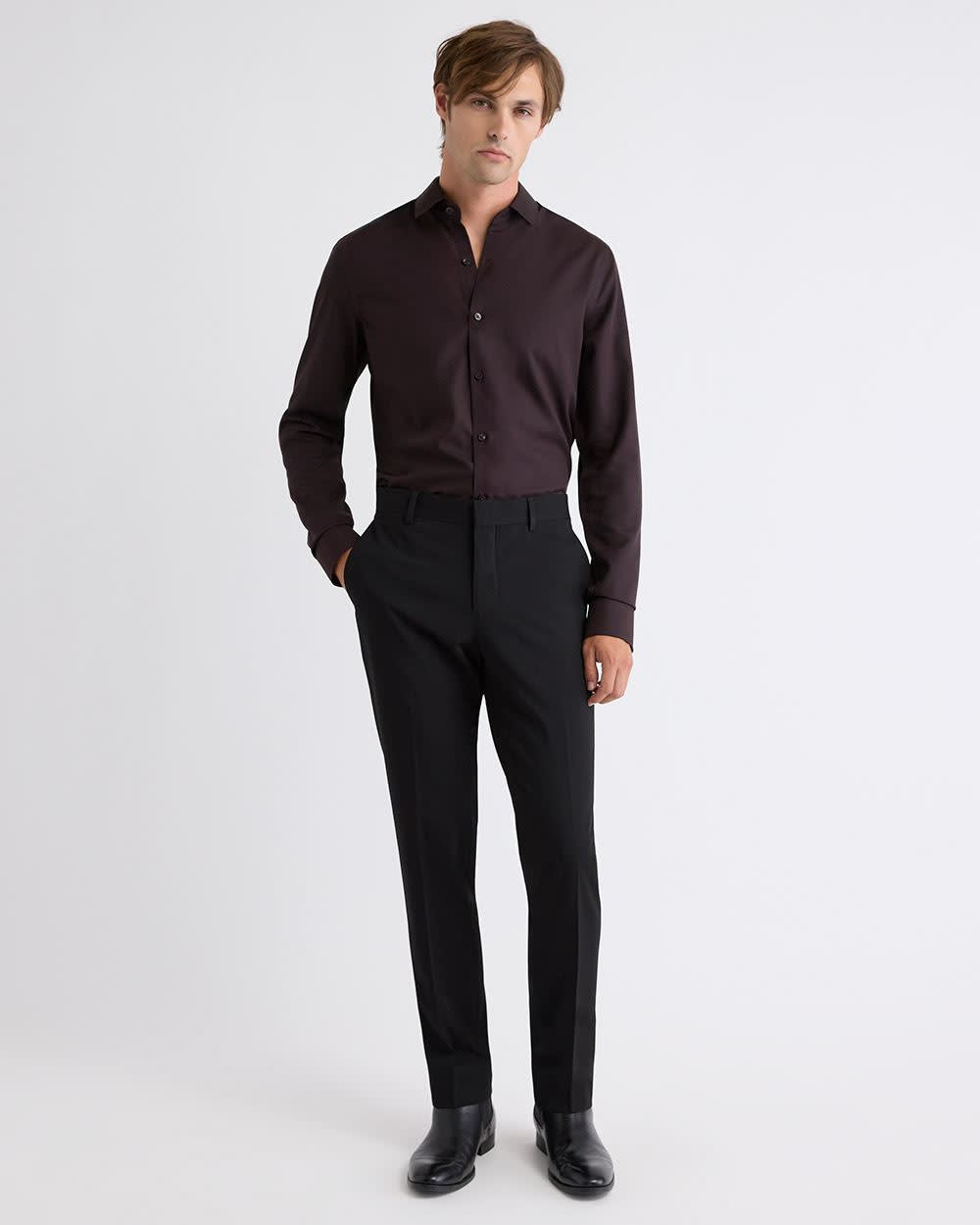 Slim-Fit Solid Cotton Modal Dress Shirt rw&co Special Offer