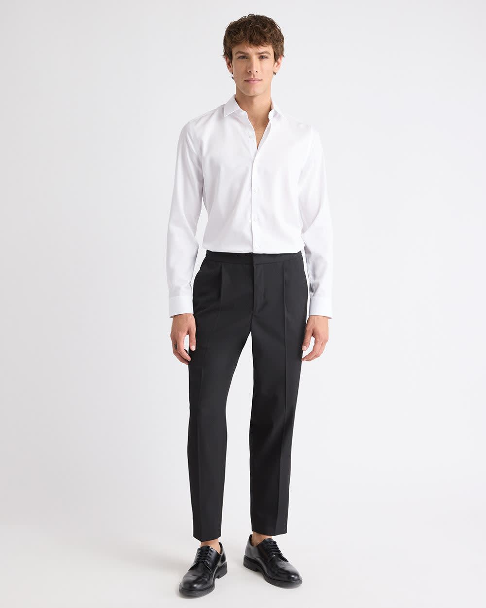 Slim-Fit Solid Cotton Modal Dress Shirt rw&co Special Offer
