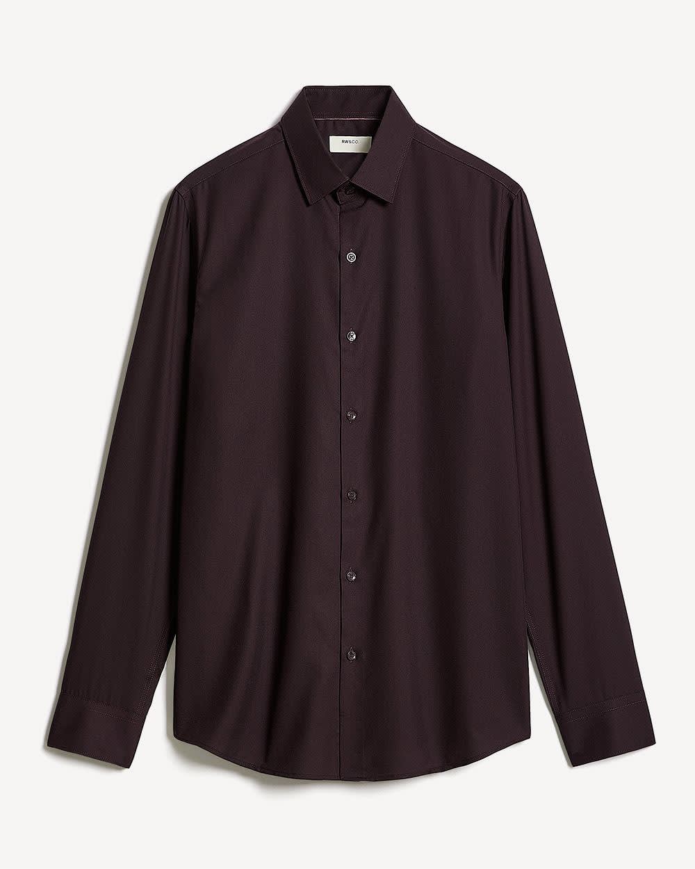 Slim-Fit Solid Cotton Modal Dress Shirt rw&co Special Offer