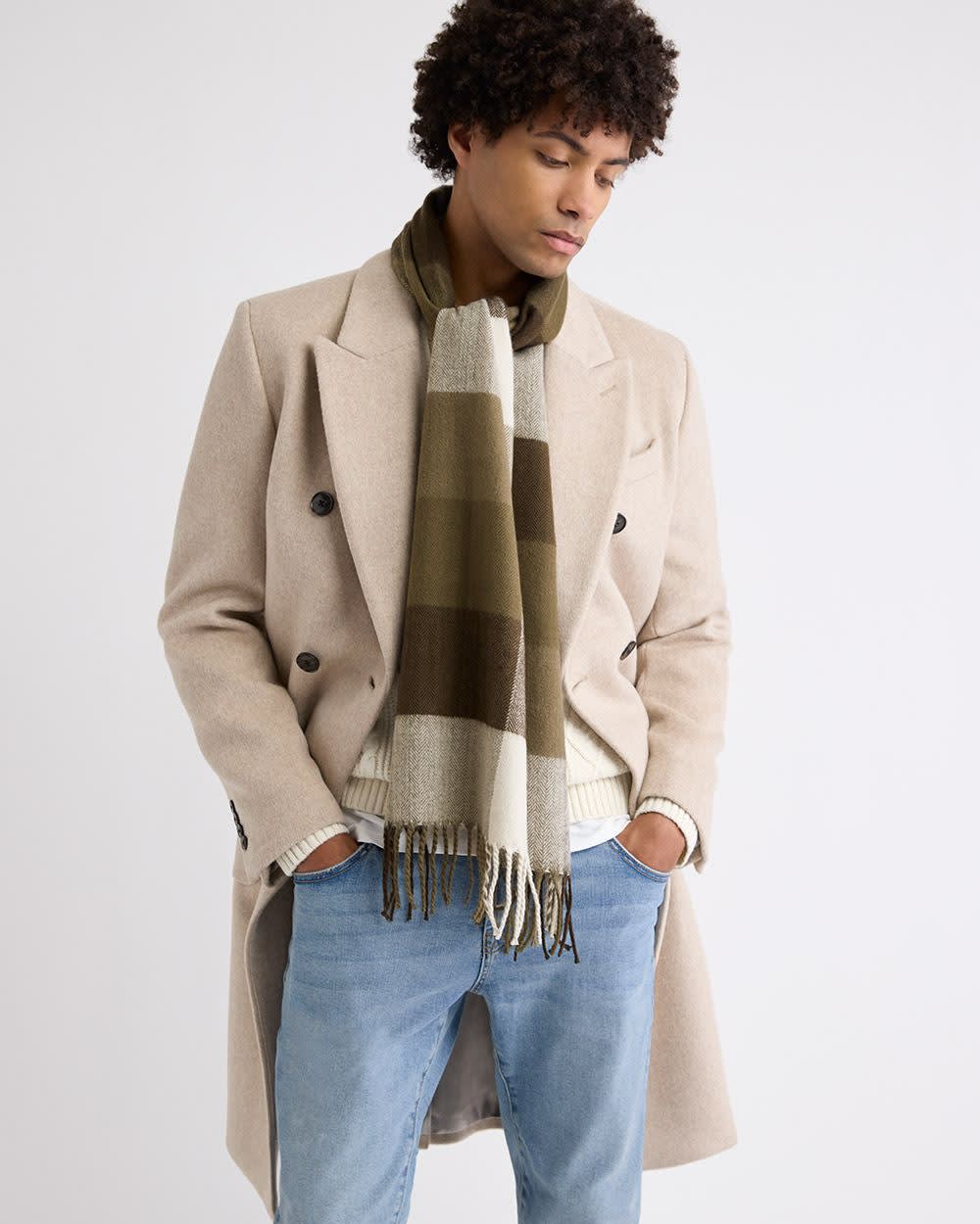 Plaid Scarf with Fringes rw&co Special Promo Price