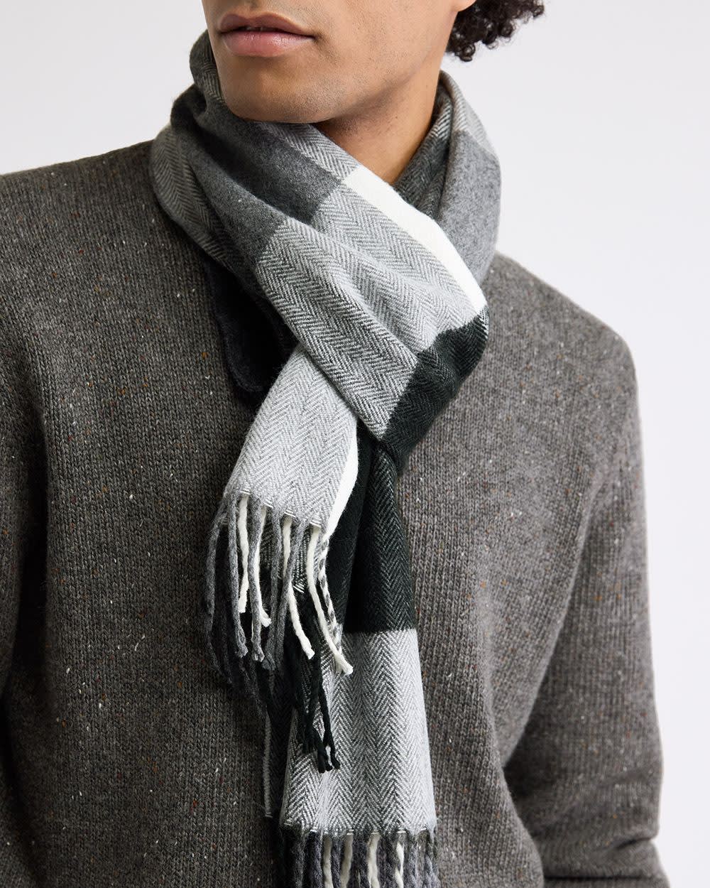 Plaid Scarf with Fringes rw&co Special Promo Price