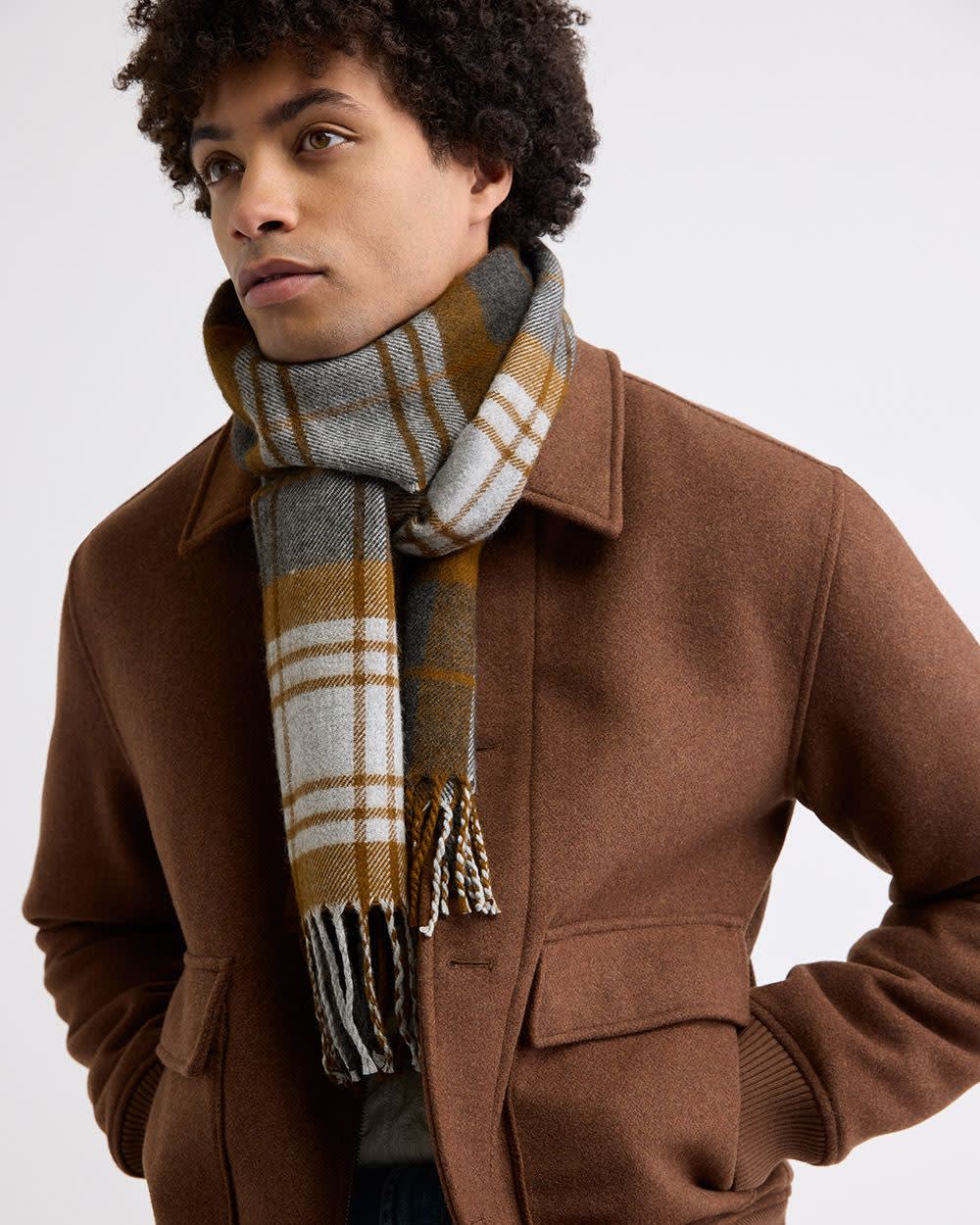 Plaid Scarf with Fringes rw&co Special Promo Price