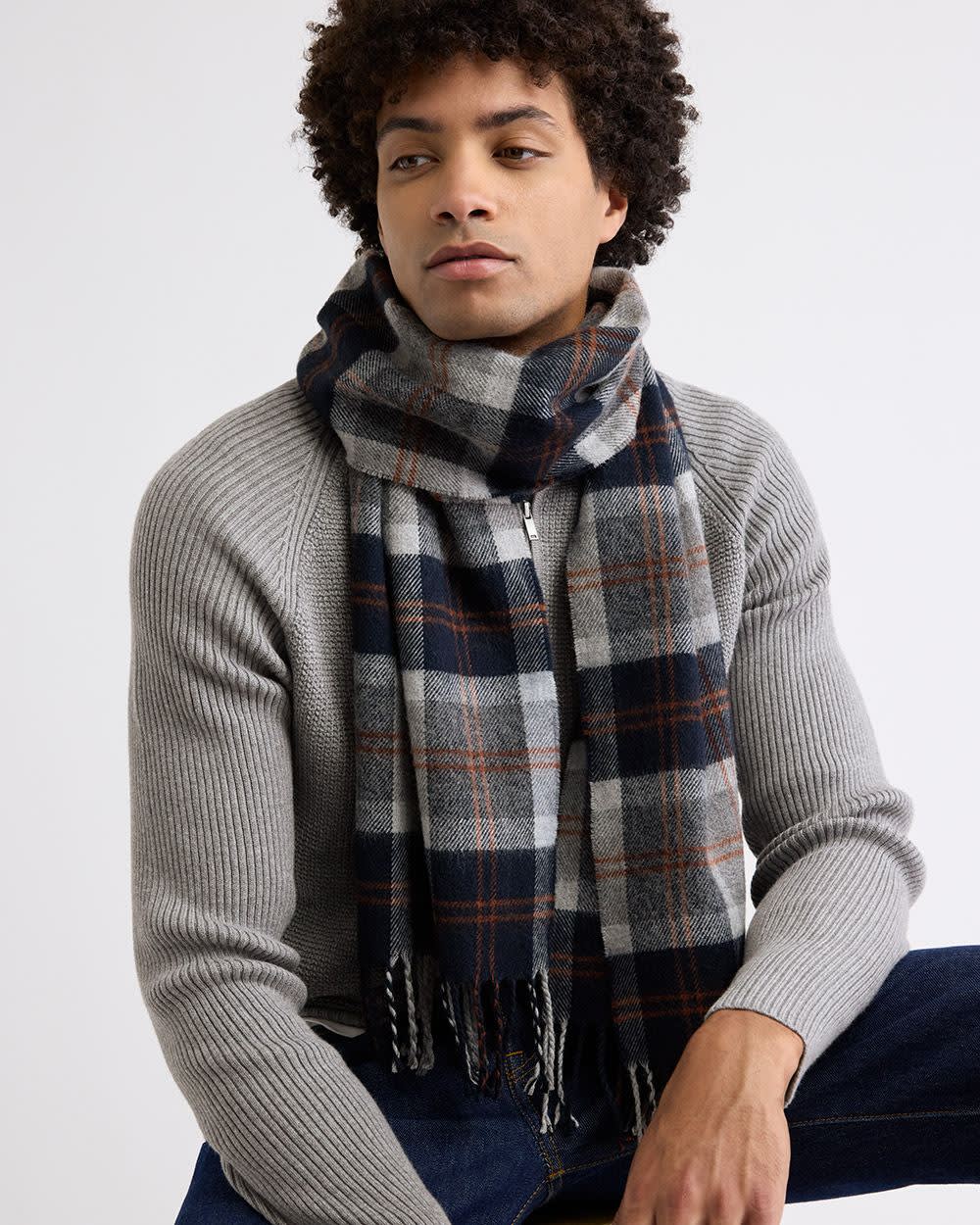 Plaid Scarf with Fringes rw&co Special Promo Price