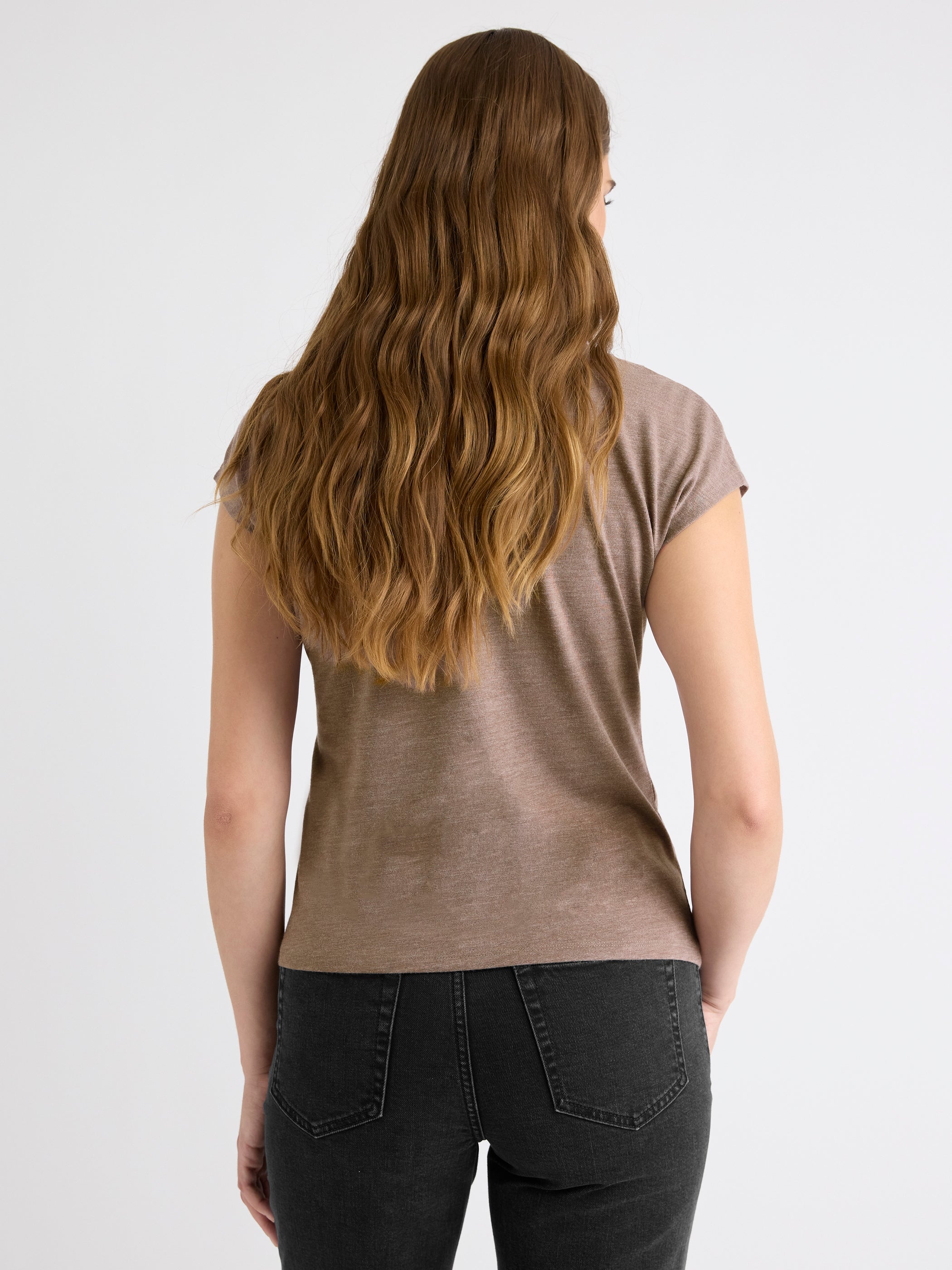 Extended-Sleeve Mock-Neck Top with Tie rw&co Limited Time Discount