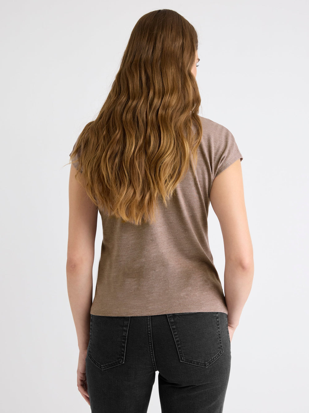 Extended-Sleeve Mock-Neck Top with Tie rw&co Limited Time Discount