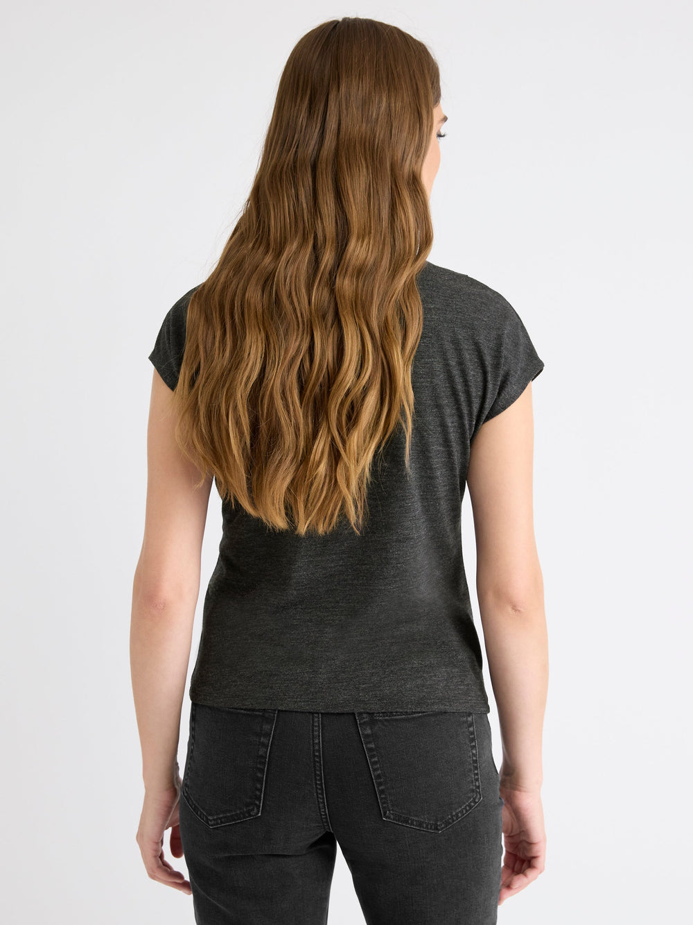 Extended-Sleeve Mock-Neck Top with Tie rw&co Limited Time Discount