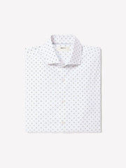 White Tailored-Fit Dress Shirt with Geo Pattern rw&co Special Offer
