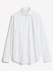 White Tailored-Fit Dress Shirt with Geo Pattern rw&co Special Offer