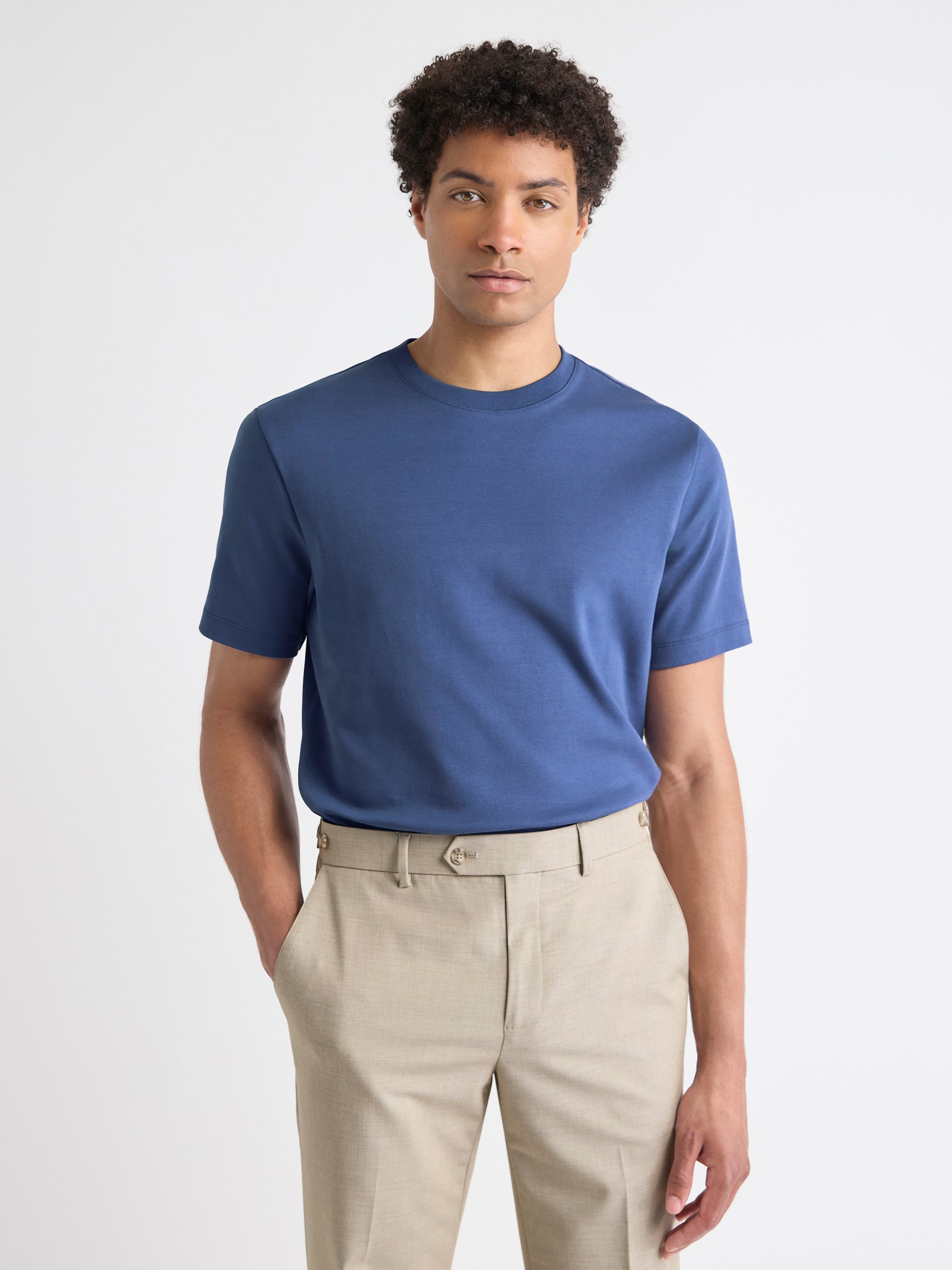 Solid Interlock Cotton Crew-Neck Tee rw&co On Sale