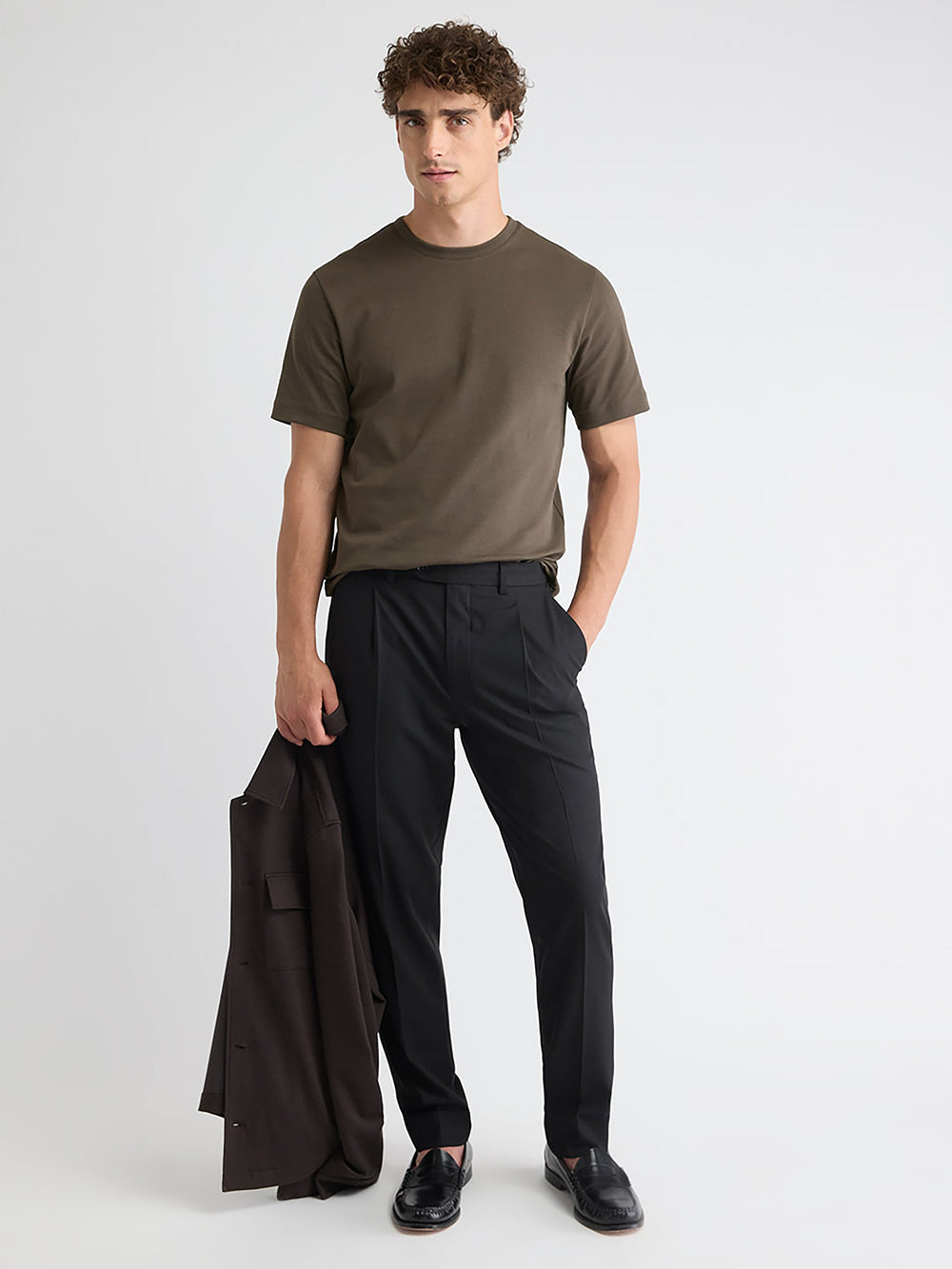Solid Interlock Cotton Crew-Neck Tee rw&co On Sale