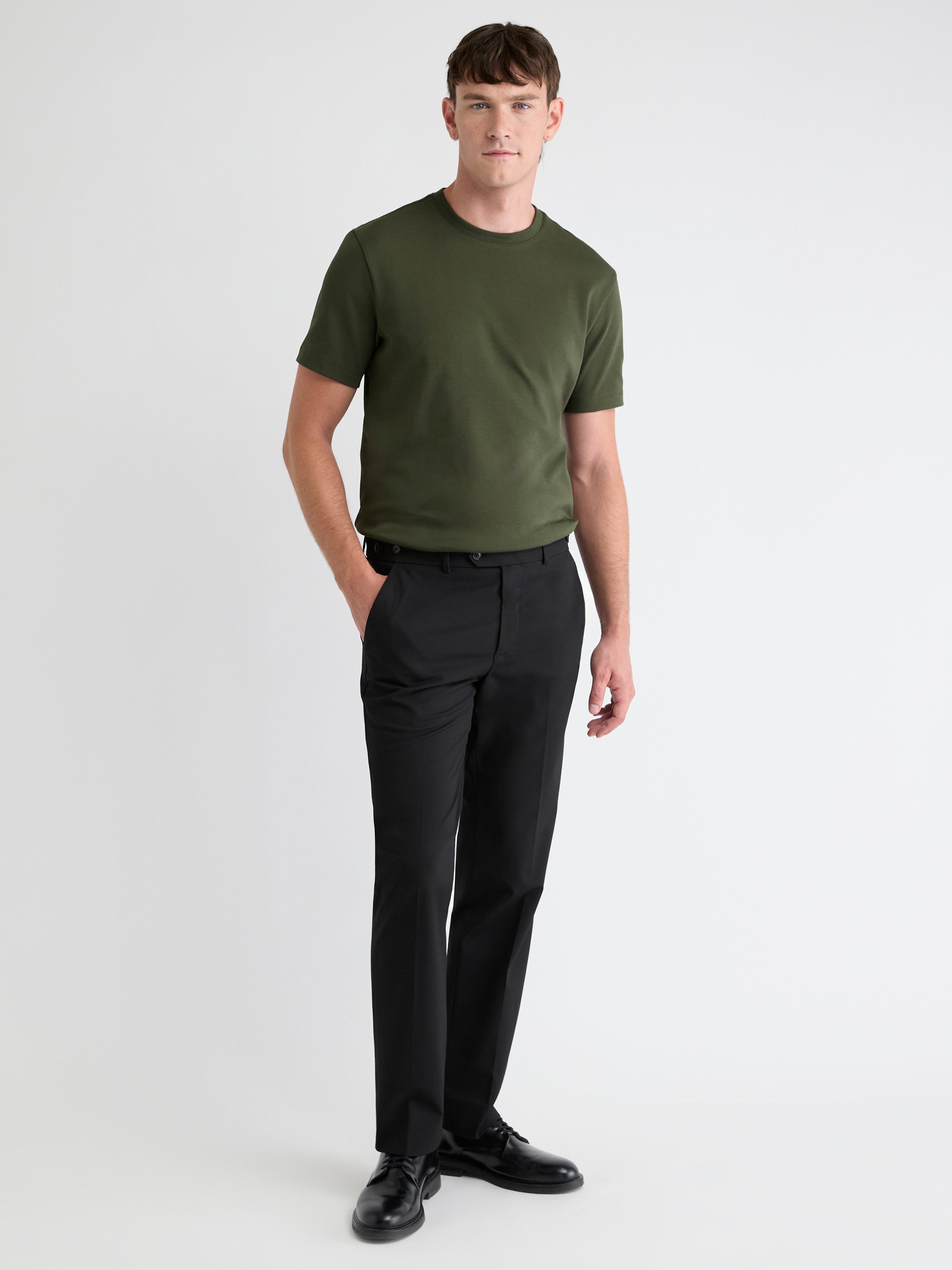 Solid Interlock Cotton Crew-Neck Tee rw&co On Sale